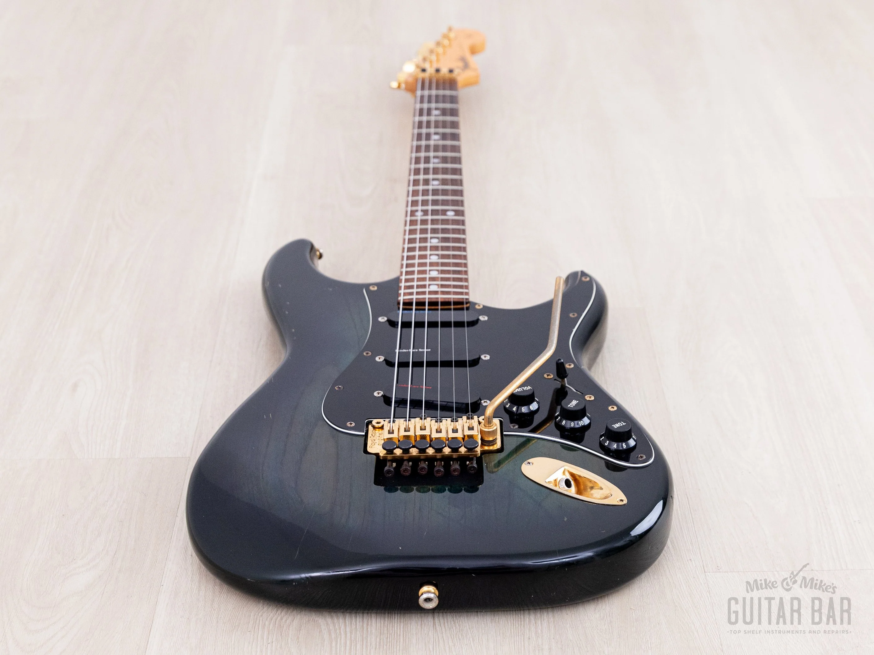 1990 Fender Pro Feel Stratocaster STR-130LS/FO Blueberry Burst w/ Lace Sensor & Floyd Rose, Japan MIJ Fujigen - Image 11