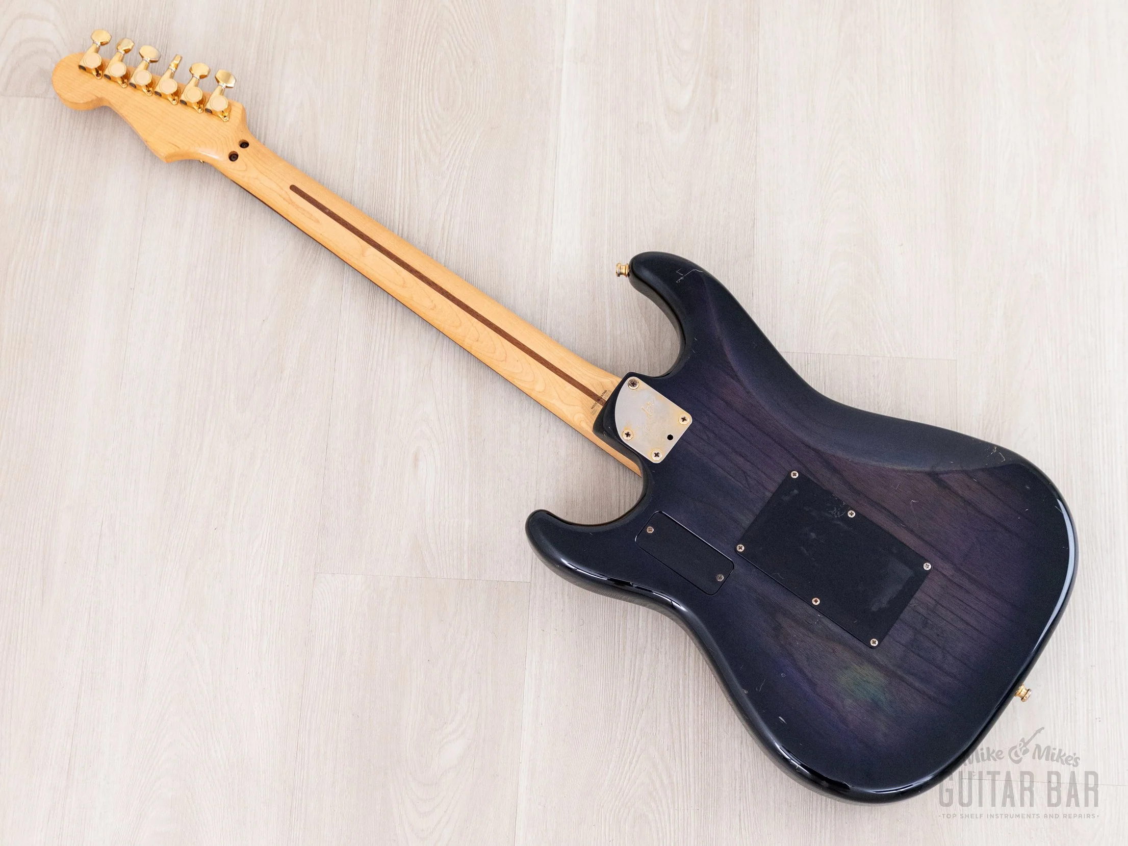 1990 Fender Pro Feel Stratocaster STR-130LS/FO Blueberry Burst w/ Lace Sensor & Floyd Rose, Japan MIJ Fujigen - Image 13