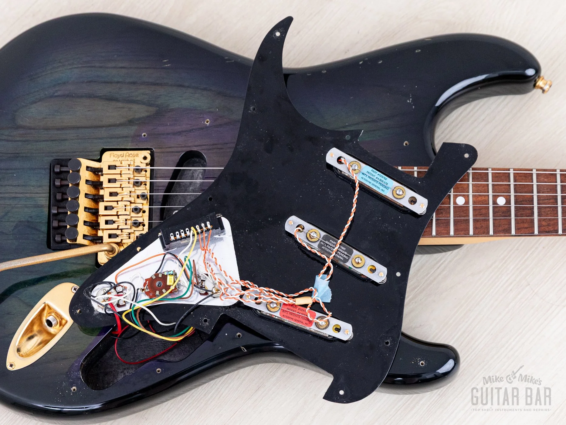 1990 Fender Pro Feel Stratocaster STR-130LS/FO Blueberry Burst w/ Lace Sensor & Floyd Rose, Japan MIJ Fujigen - Image 19