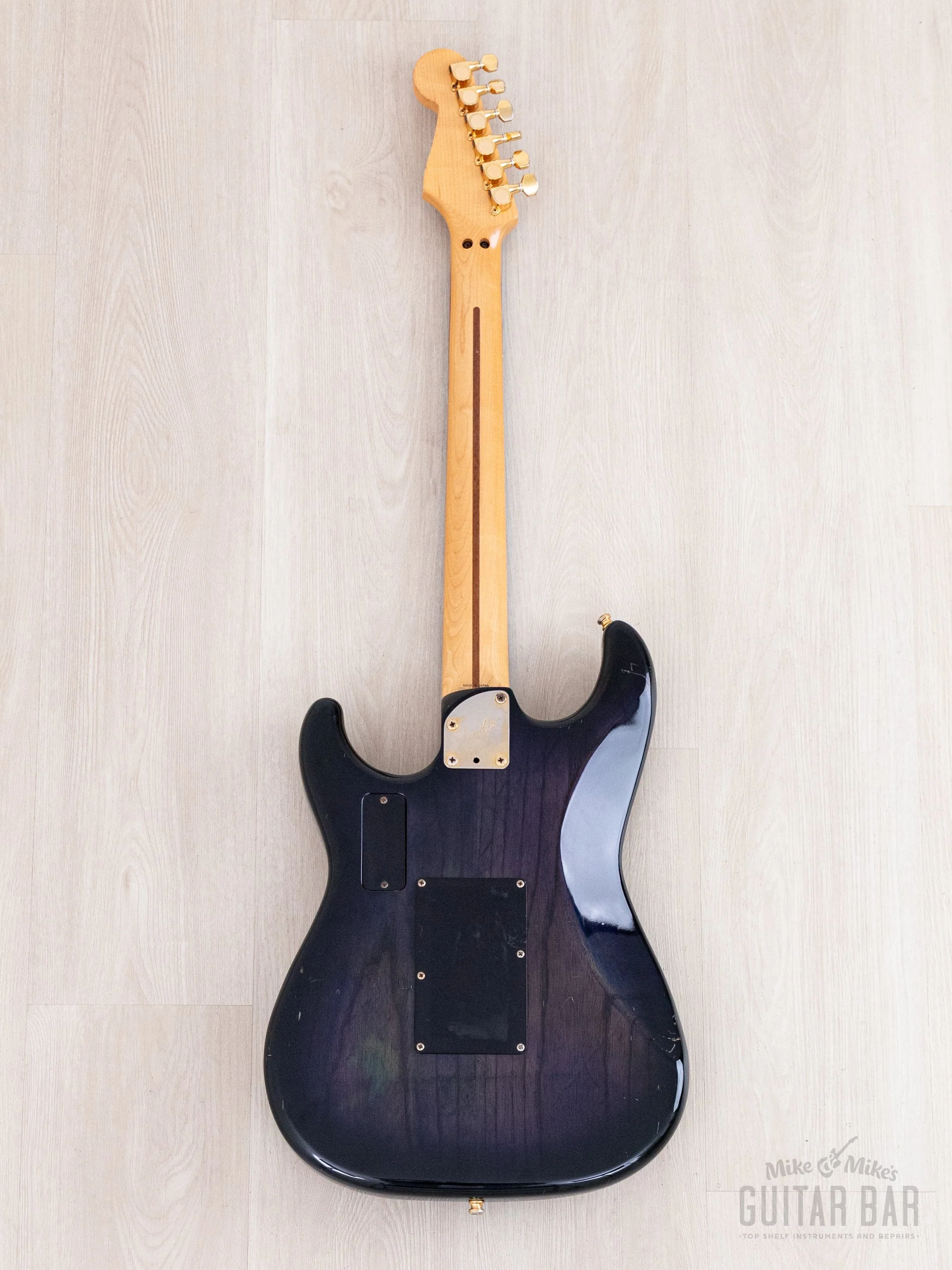 1990 Fender Pro Feel Stratocaster STR-130LS/FO Blueberry Burst w/ Lace Sensor & Floyd Rose, Japan MIJ Fujigen - Image 3