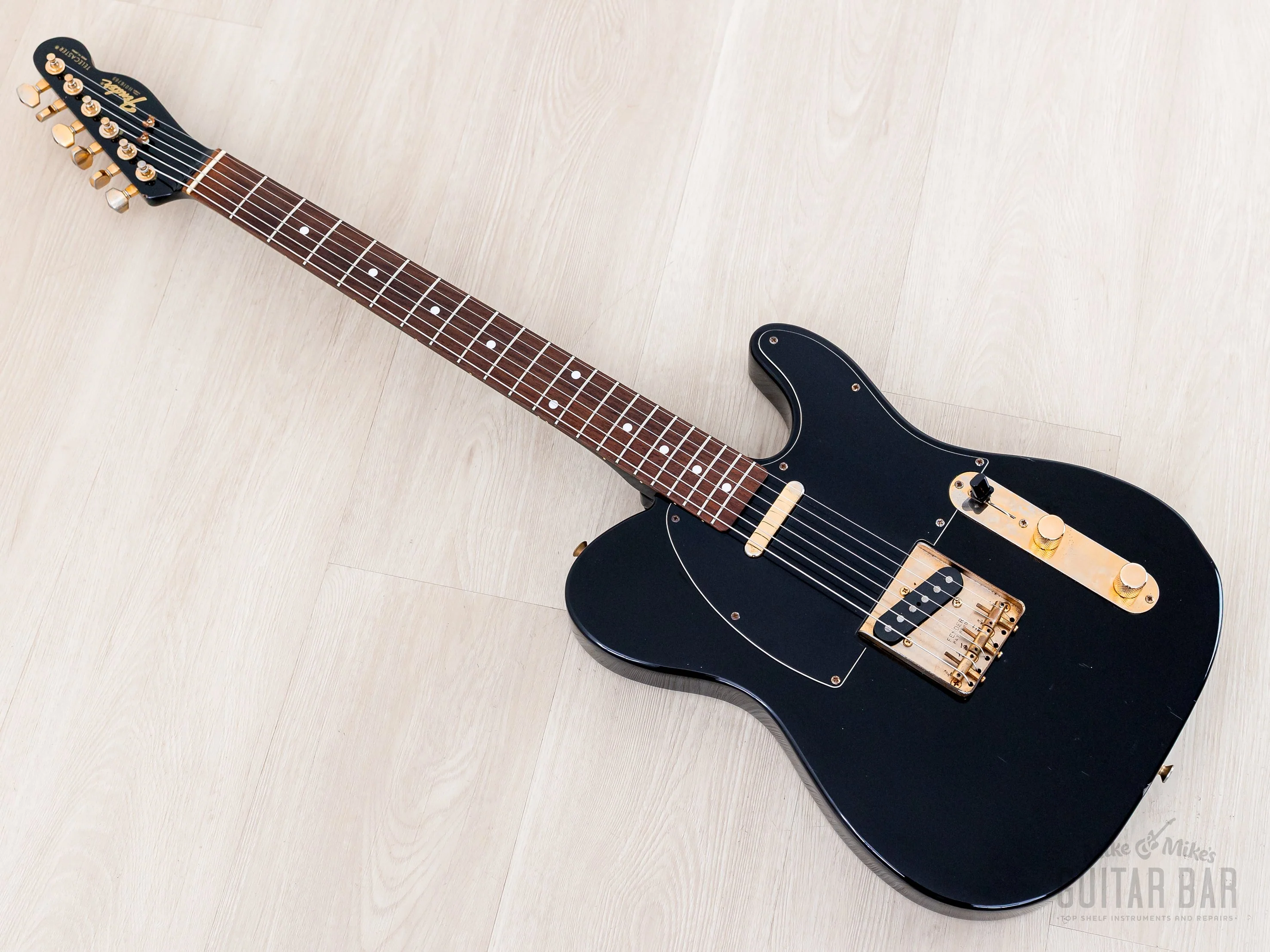 1990 Fender Telecaster TLG80-550 Vintage Guitar Black w/ Gold Hardware, Japan MIJ Fujigen - Image 12