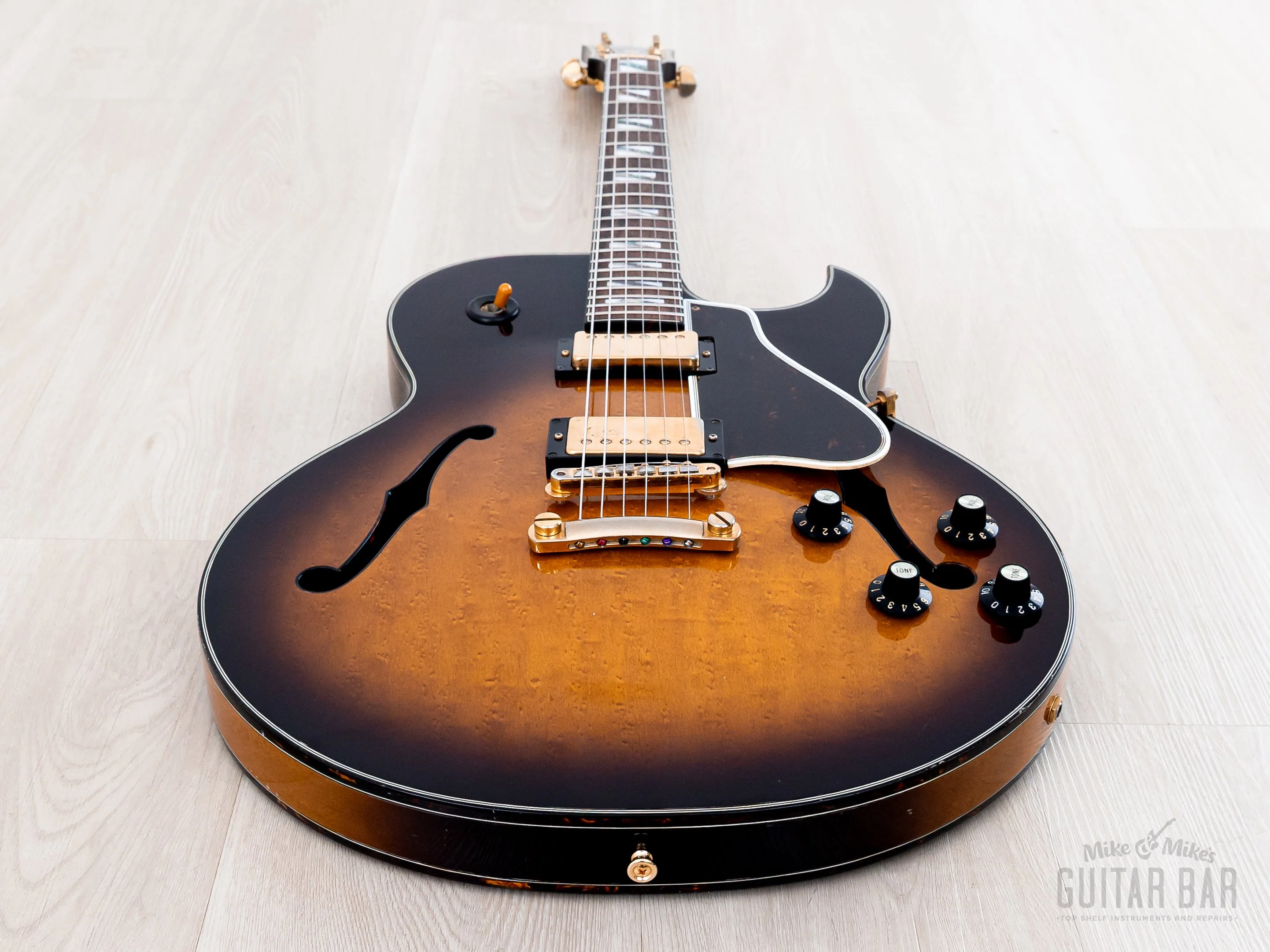 1990 Greco RS-90 Clear Sound Project Vintage Semi-Hollow ES-Style Guitar Sunburst, Japan Fujigen - Image 11