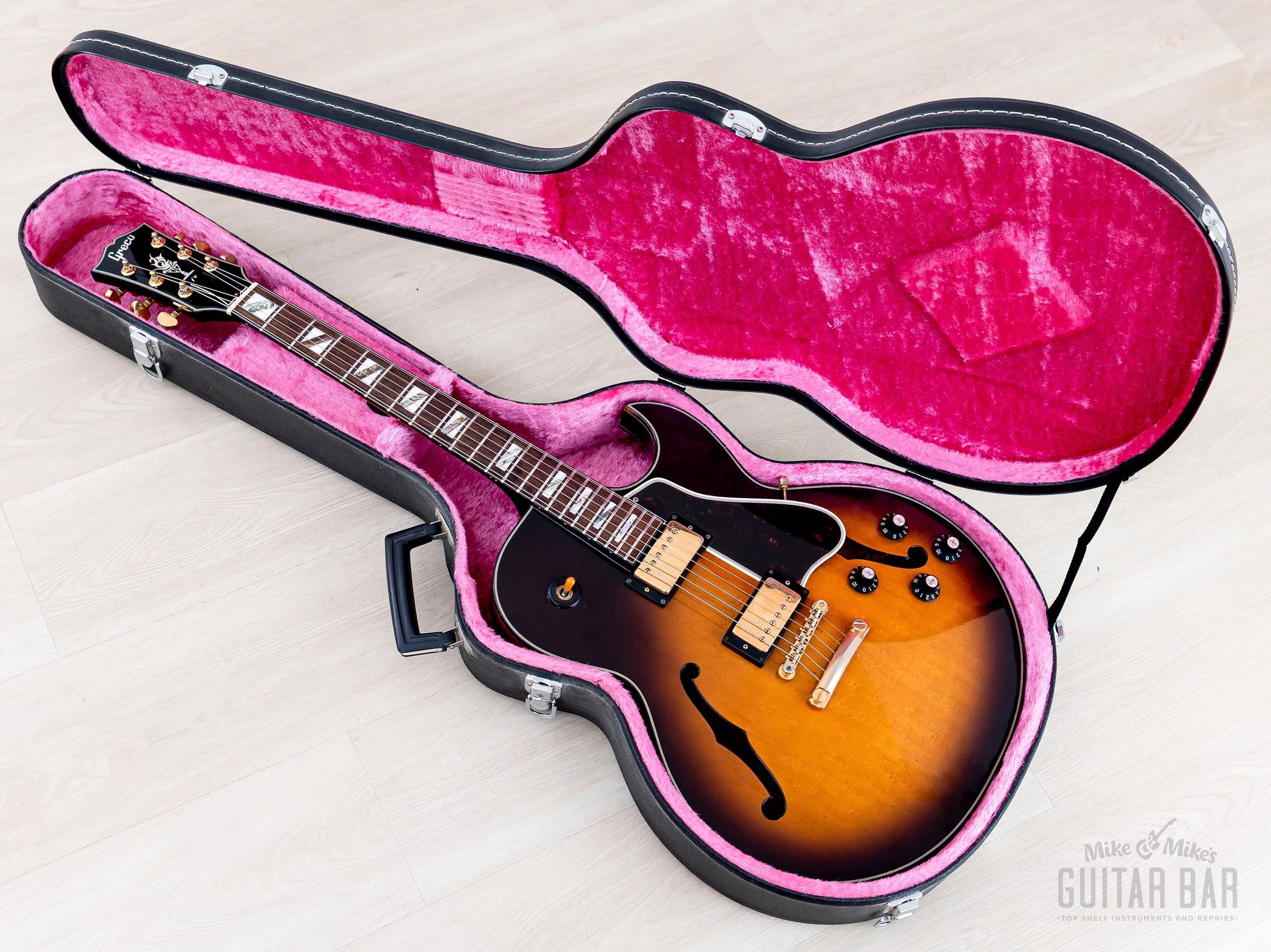 1990 Greco RS-90 Clear Sound Project Vintage Semi-Hollow ES-Style Guitar Sunburst, Japan Fujigen - Image 17
