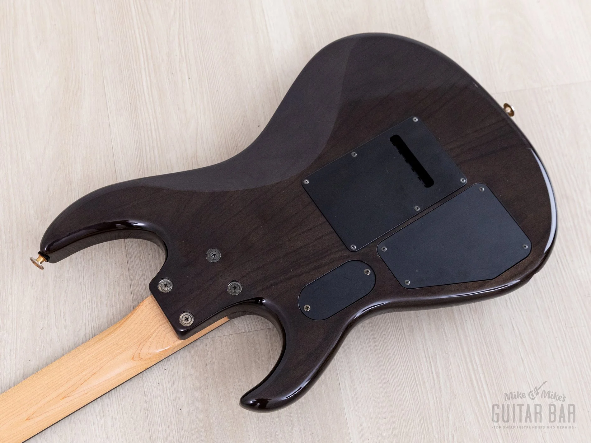 1990s Aria Pro II Custom Shop Gerry McGee Signature The Ventures SSH Superstrat, Trans Black w/ Seymour Duncan, Japan - Image 14