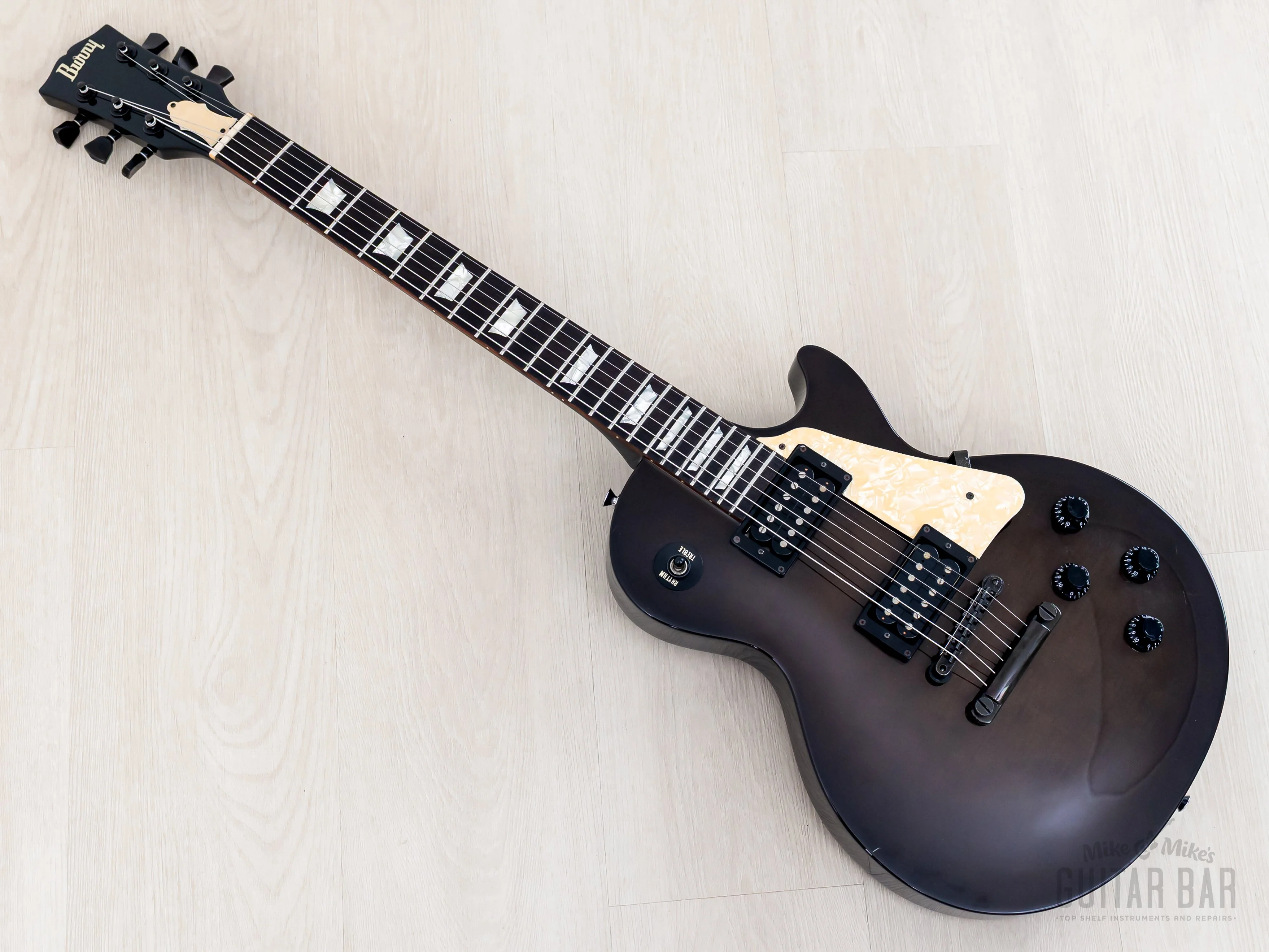 1990s Burny Joe Perry Signature LG-75JP Black Burst w/ VH-1, Fernandes Japan - Image 11