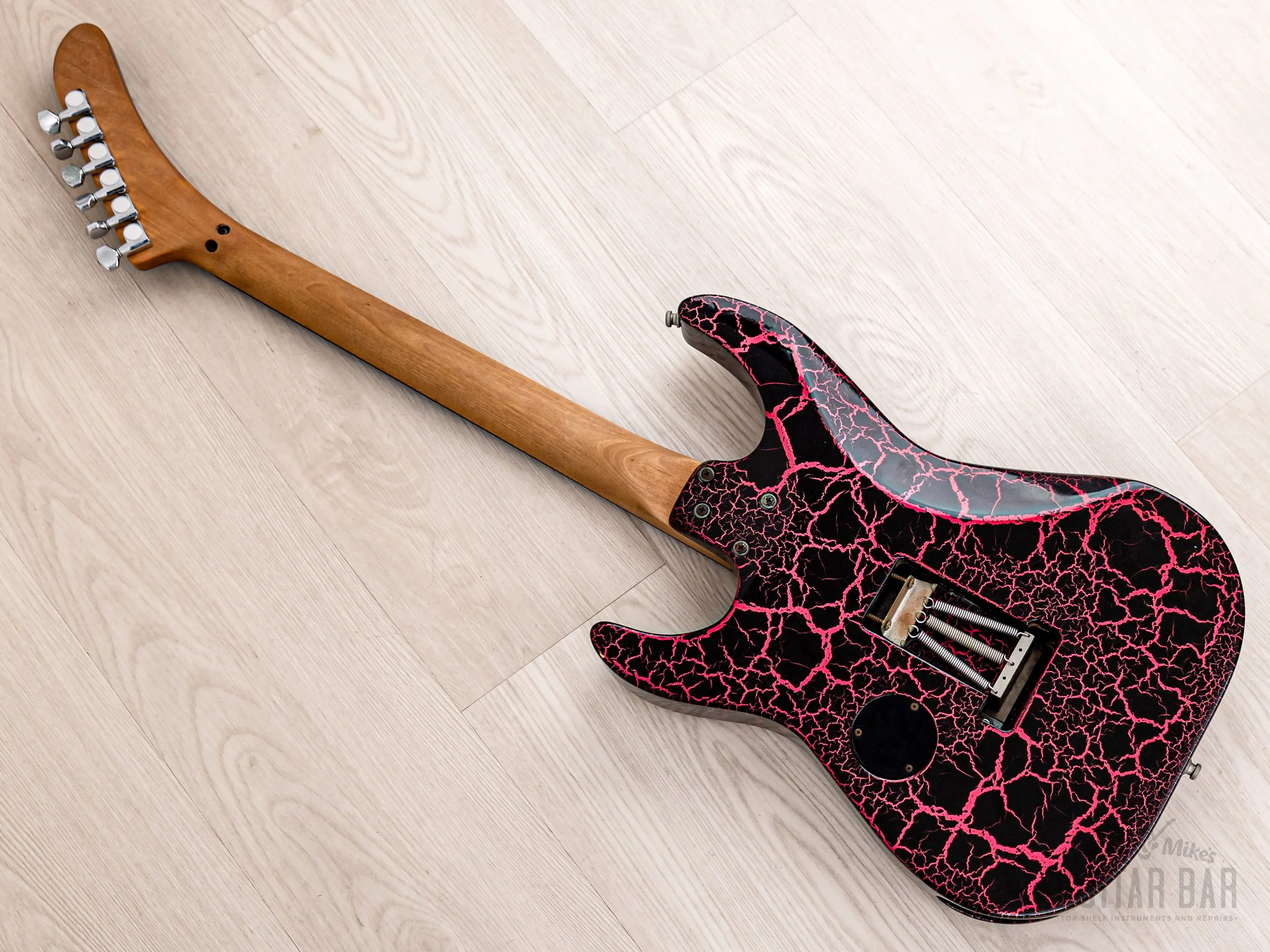 1990s ESP Custom Shop SH Superstrat Pink Crackle, George Lynch Kamikaze-1 - Image 13