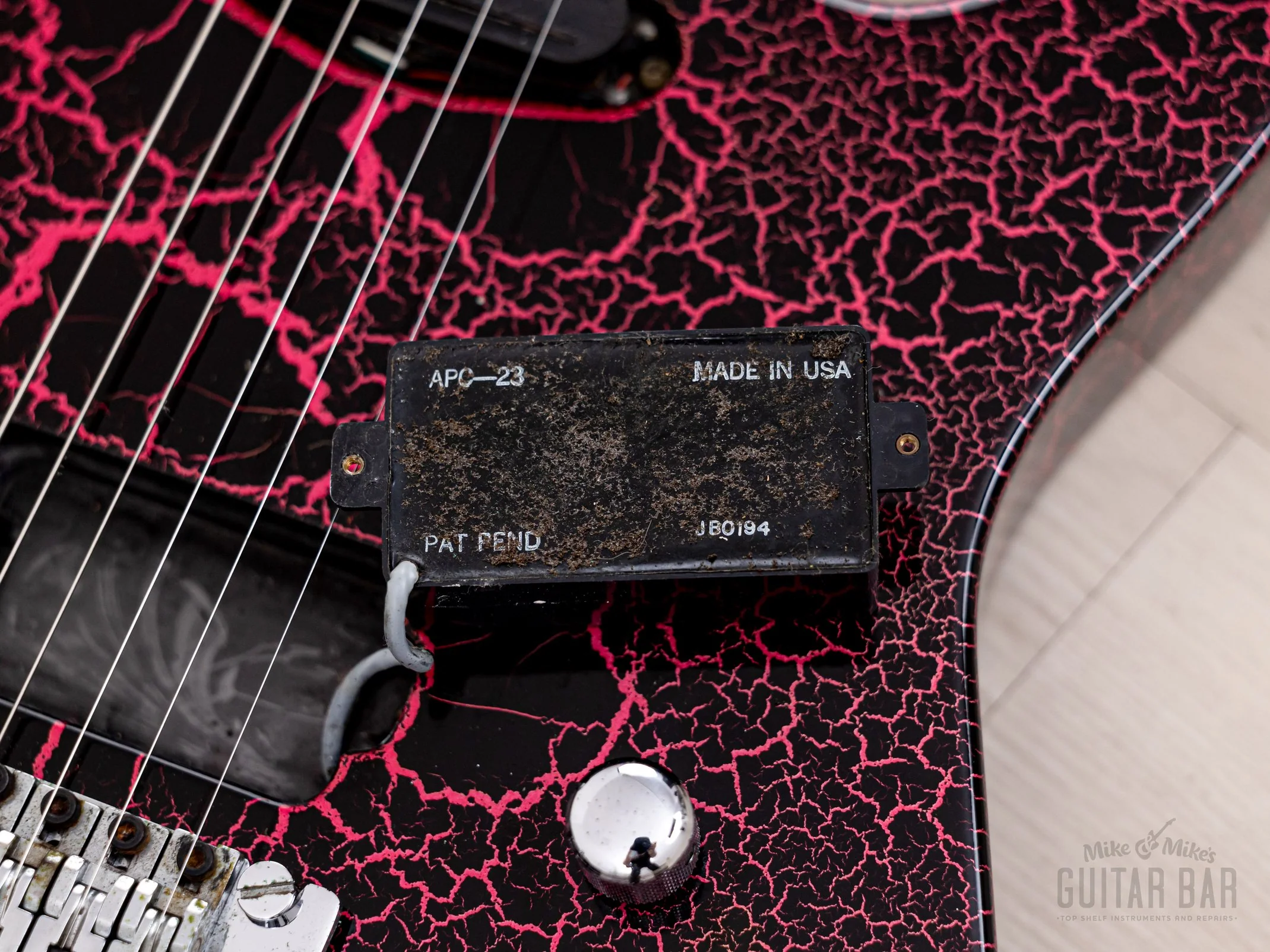 1990s ESP Custom Shop SH Superstrat Pink Crackle, George Lynch Kamikaze-1 - Image 17