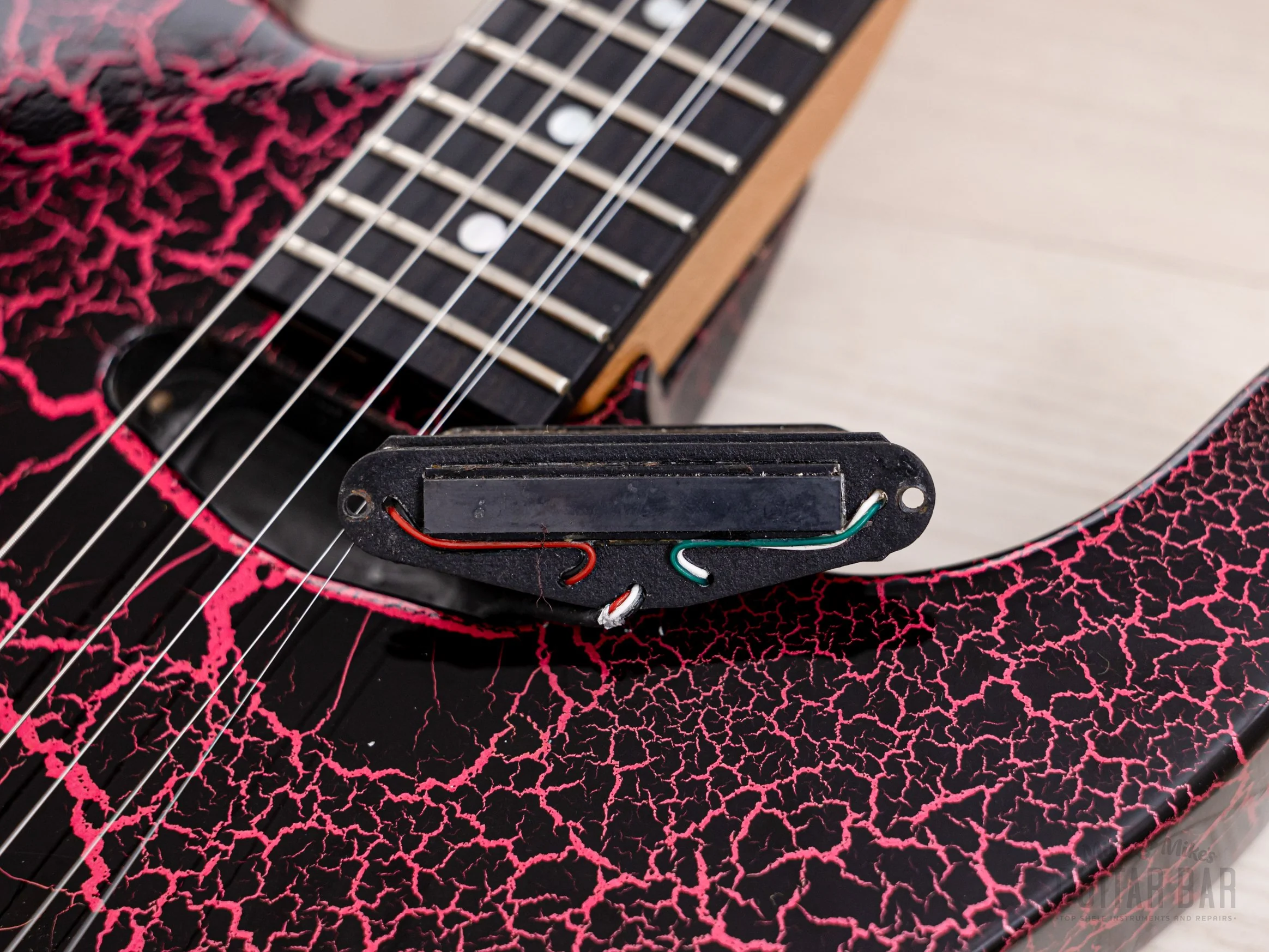 1990s ESP Custom Shop SH Superstrat Pink Crackle, George Lynch Kamikaze-1 - Image 18