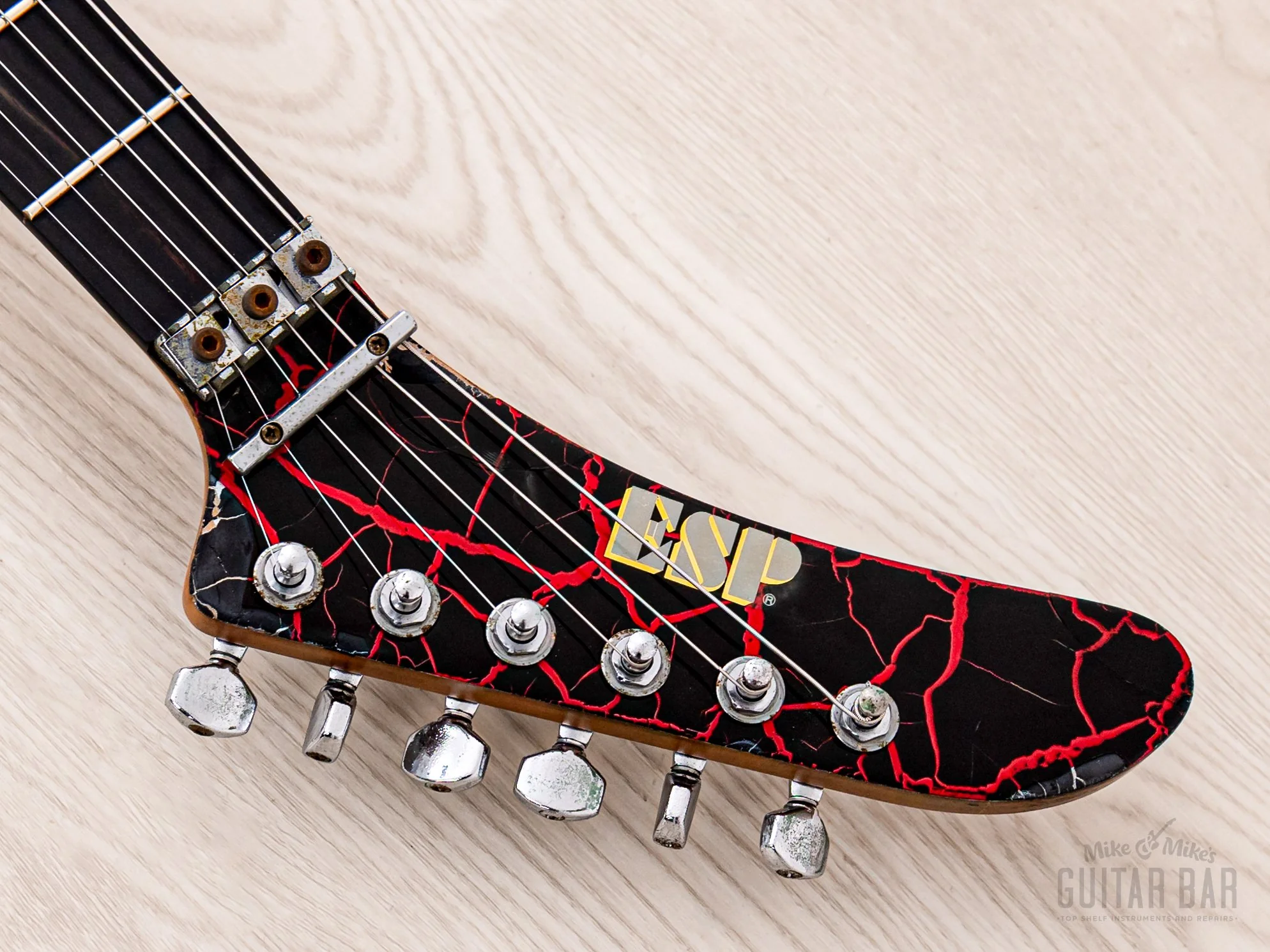1990s ESP Custom Shop SH Superstrat Pink Crackle, George Lynch Kamikaze-1 - Image 4