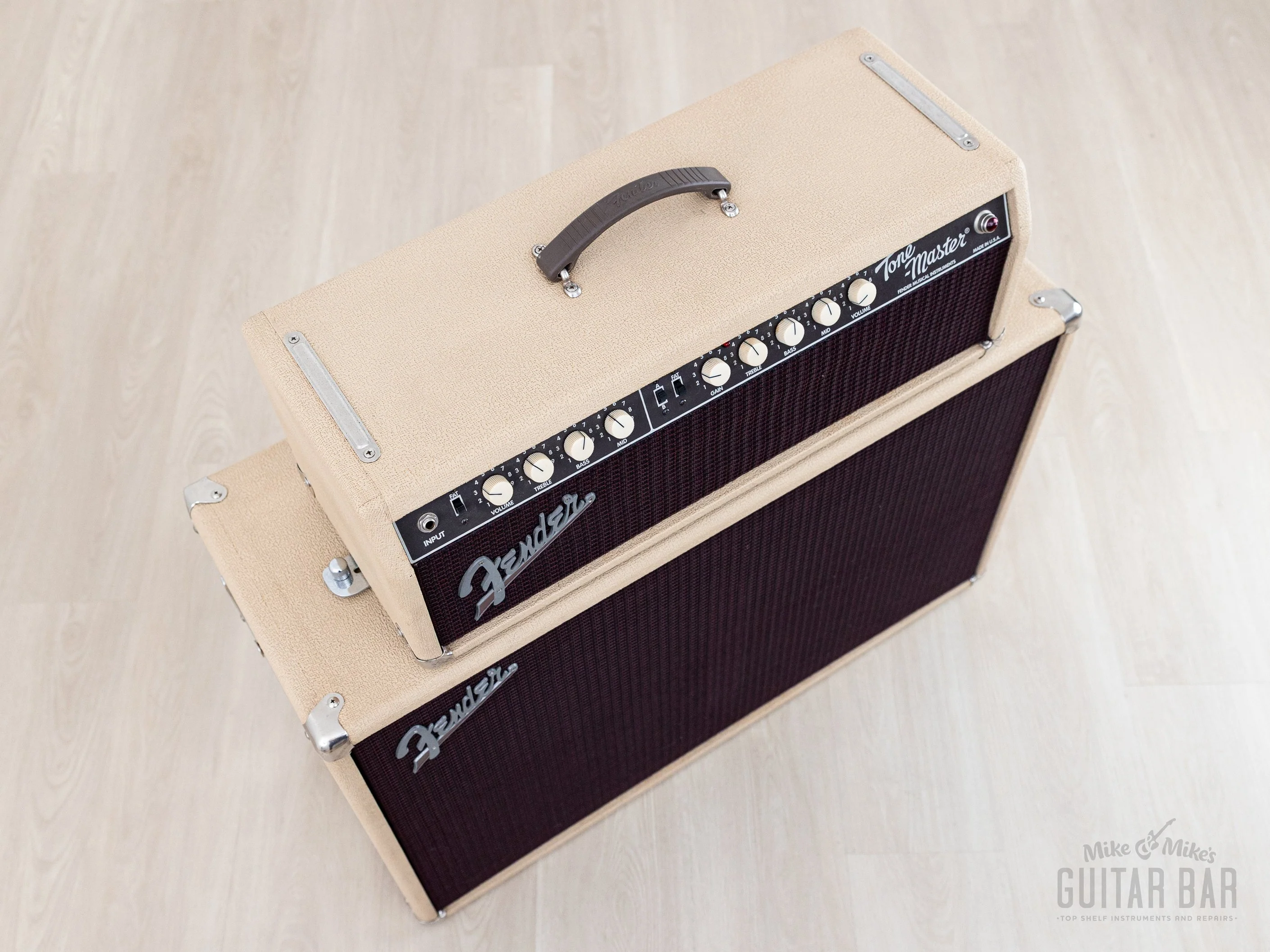 1990s Fender Custom Shop Tone-Master CSR-3 Blonde Piggyback Tube Amp w/ Celestions - Image 5