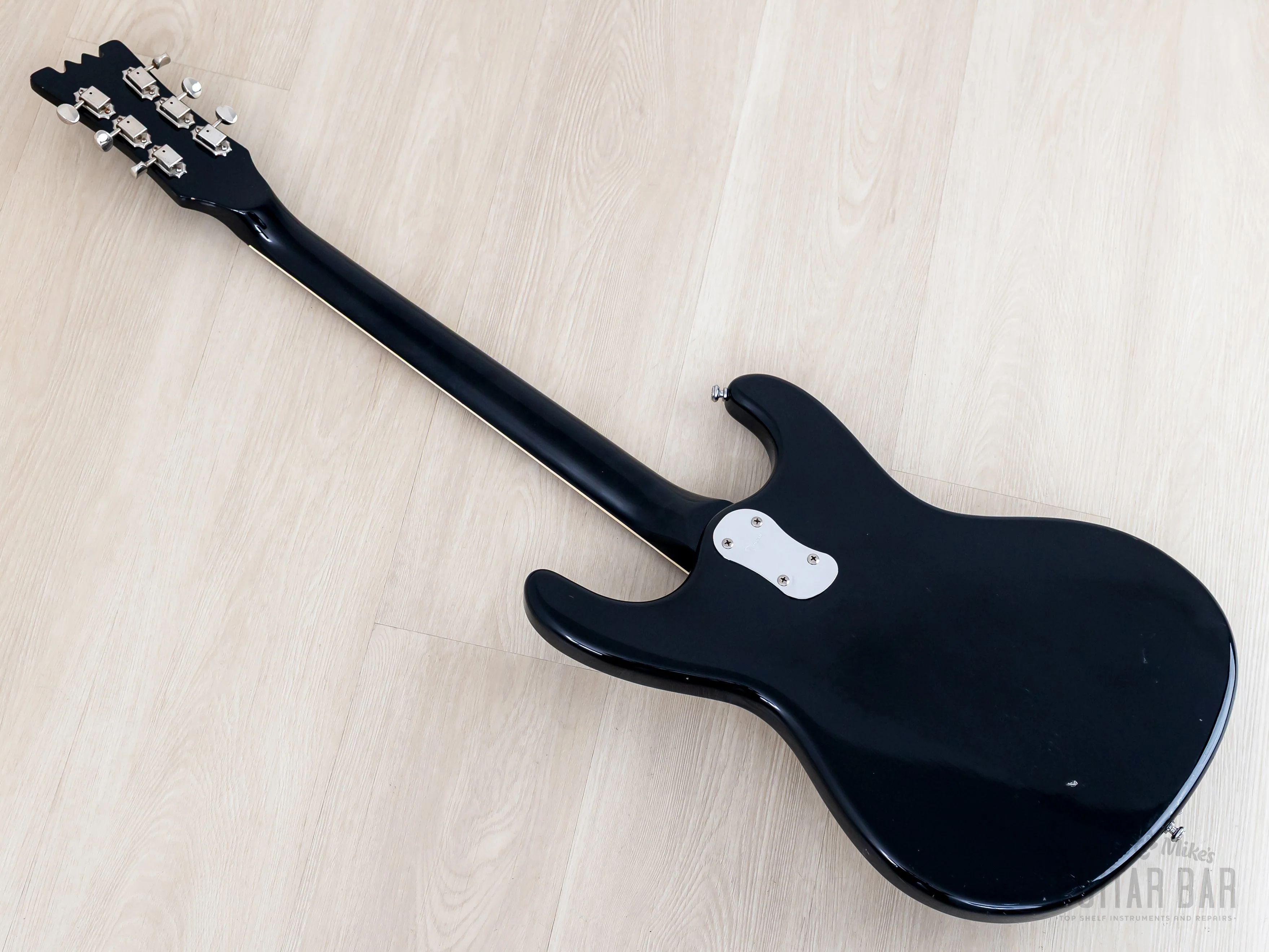 1990s Mosrite Ventures Model Super Custom '65 Black w/ Vibramute & Case, Japan Kurokumo - Image 13