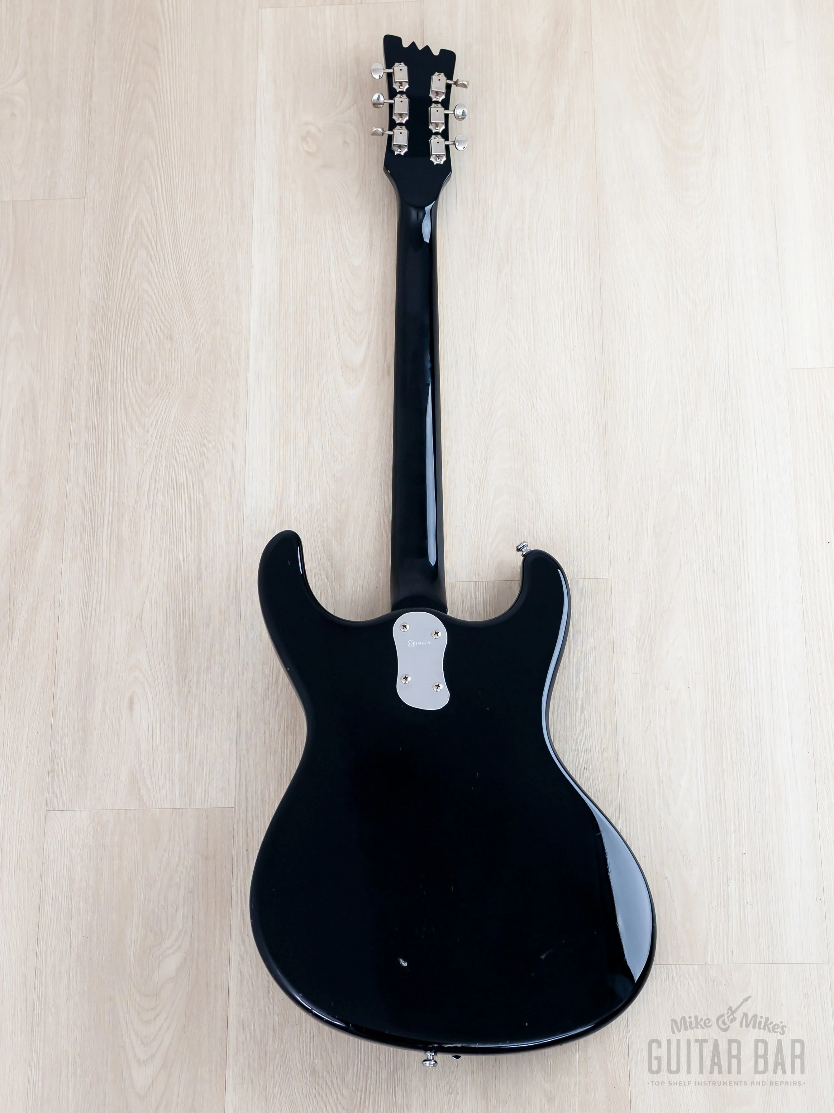 1990s Mosrite Ventures Model Super Custom '65 Black w/ Vibramute & Case, Japan Kurokumo - Image 3