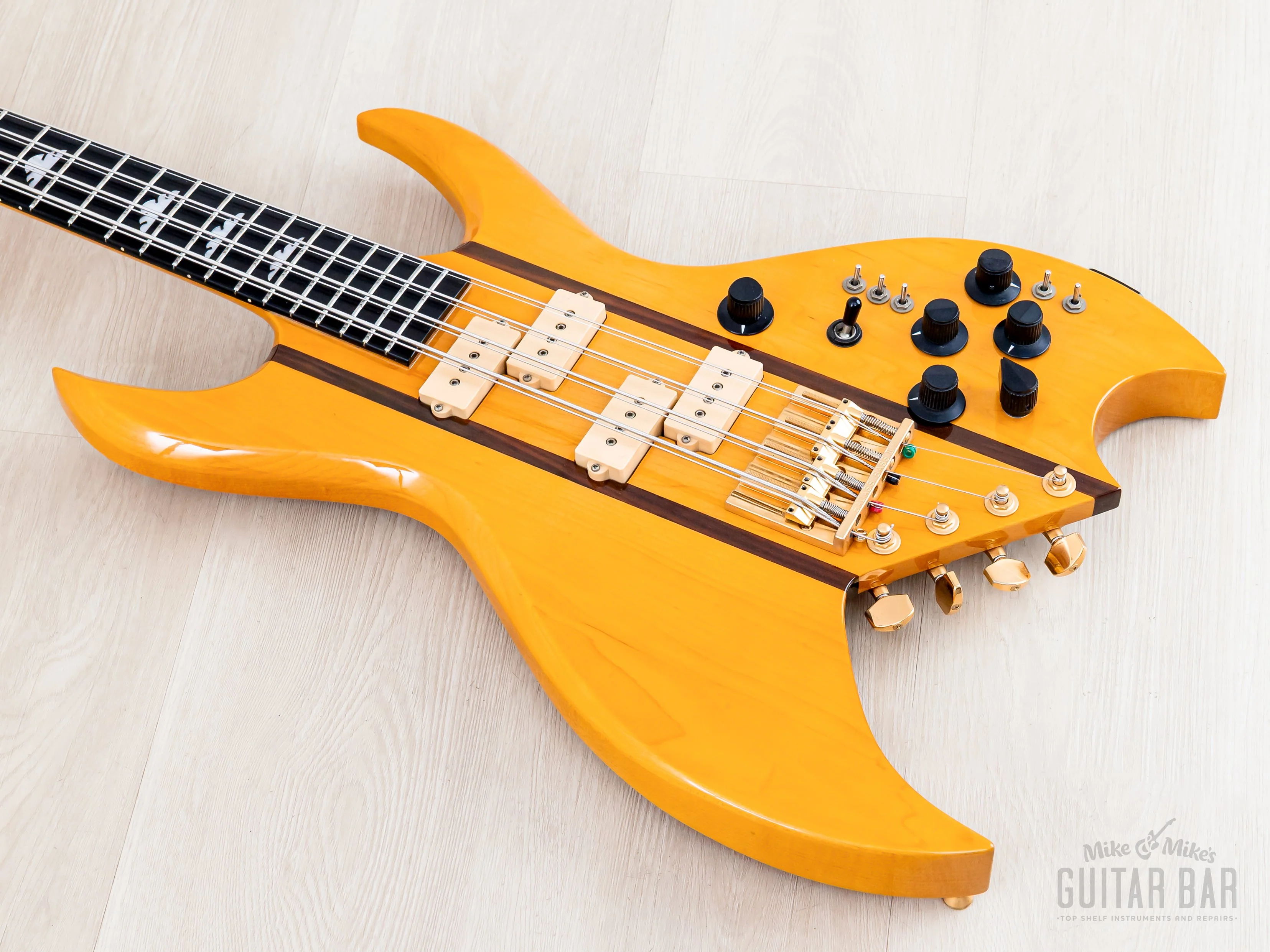 1991 BC Rich Bich 8-String Vintage Neck Through Bass Natural w/ Case, Japan NJ - Image 10