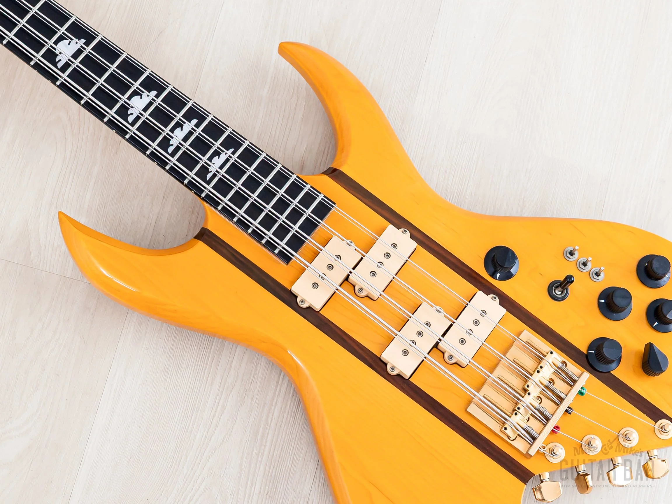 1991 BC Rich Bich 8-String Vintage Neck Through Bass Natural w/ Case, Japan NJ - Image 7