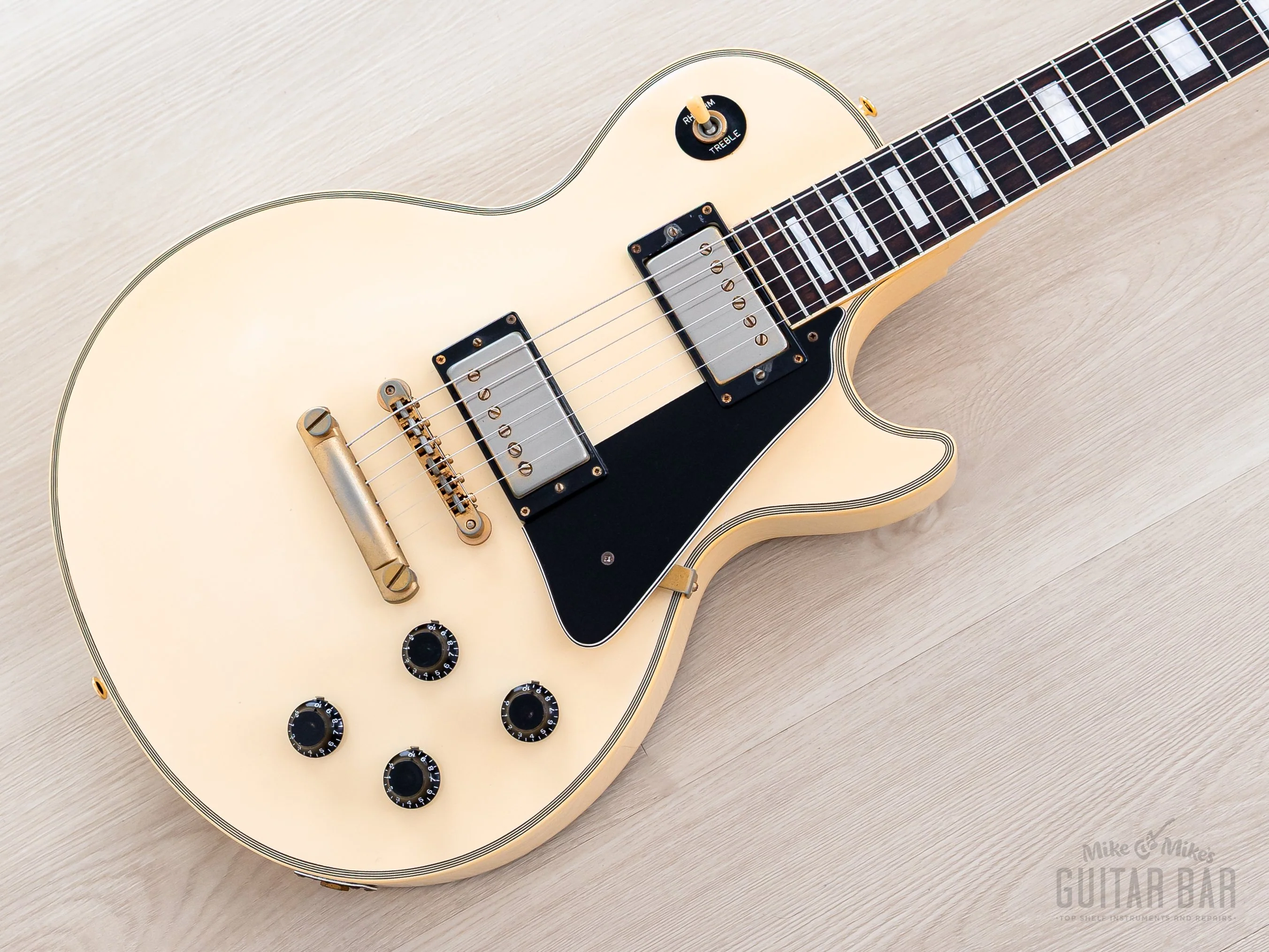 1991 Burny RLC-70 Custom Vintage Guitar Snow White w/ VH-1 Humbuckers & Case, Japan