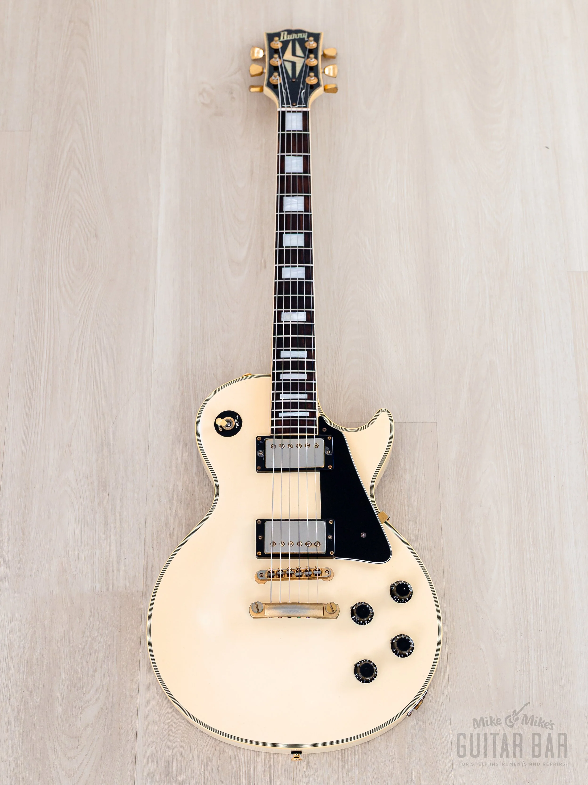 1991 Burny RLC-70 Custom Vintage Guitar Snow White w/ VH-1 Humbuckers & Case, Japan - Image 2