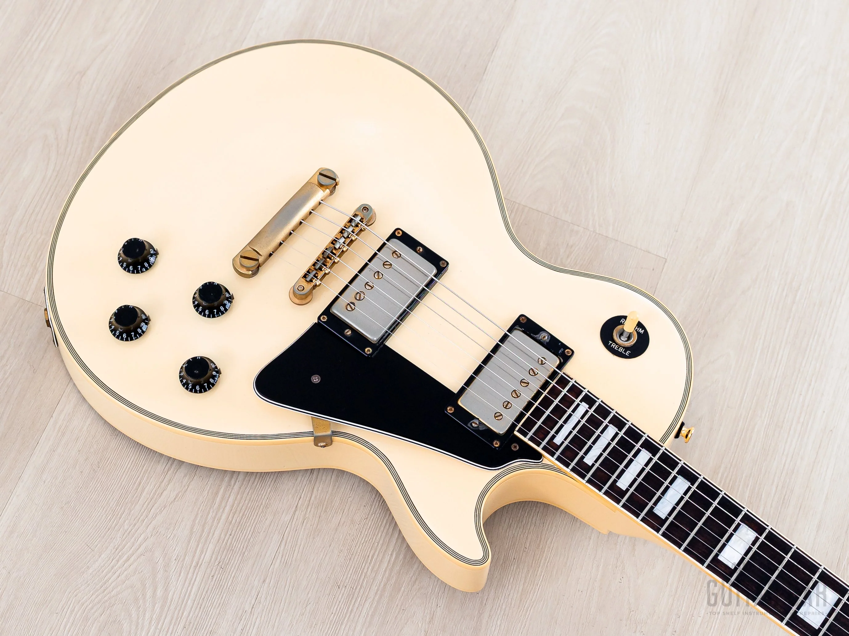 1991 Burny RLC-70 Custom Vintage Guitar Snow White w/ VH-1 Humbuckers & Case, Japan - Image 8