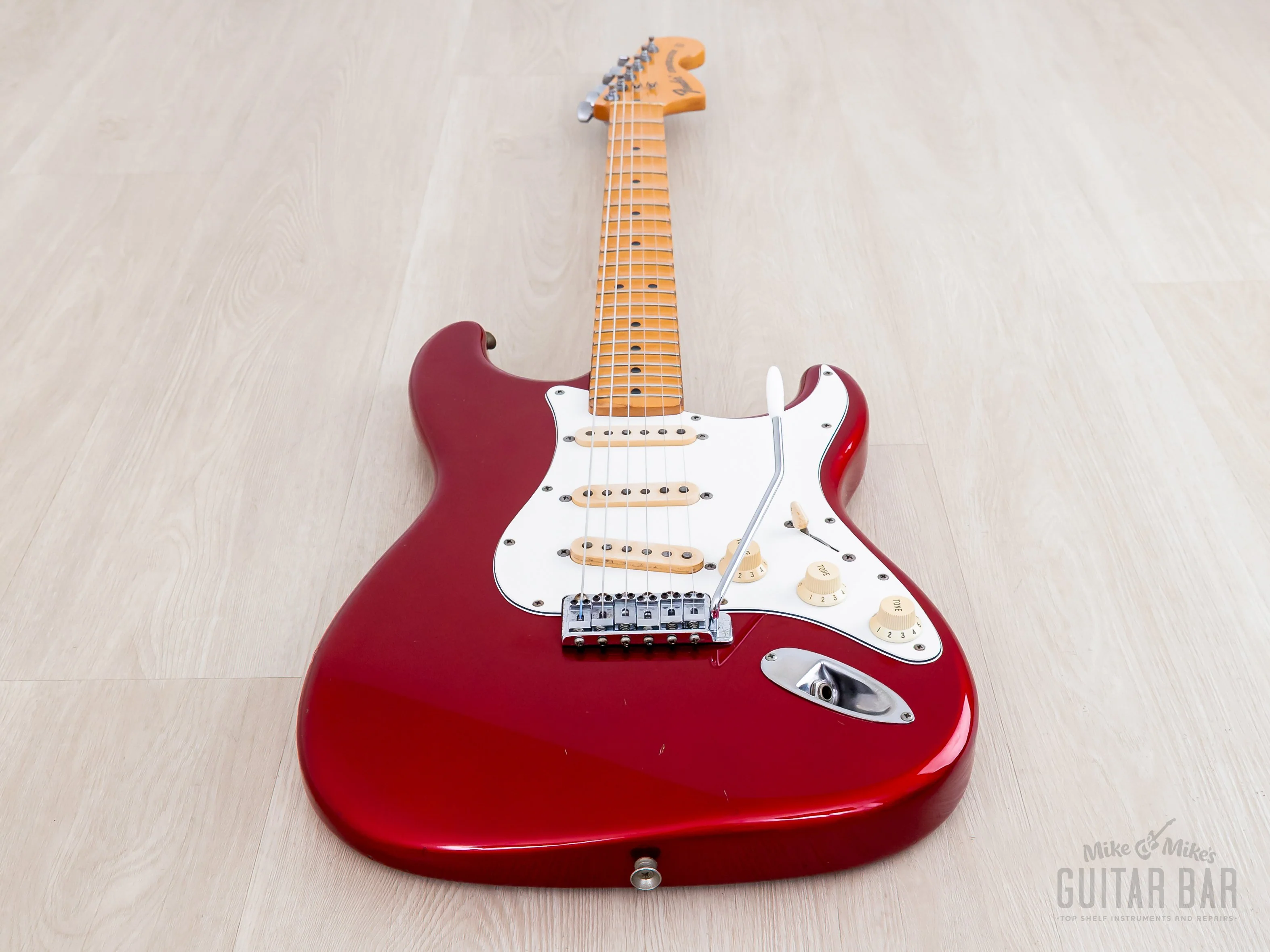 1991 Fender '72 Stratocaster ST72-750SC Candy Apple Red Yngwie-Spec w/ Scalloped Board, Japan MIJ Fujigen - Image 11