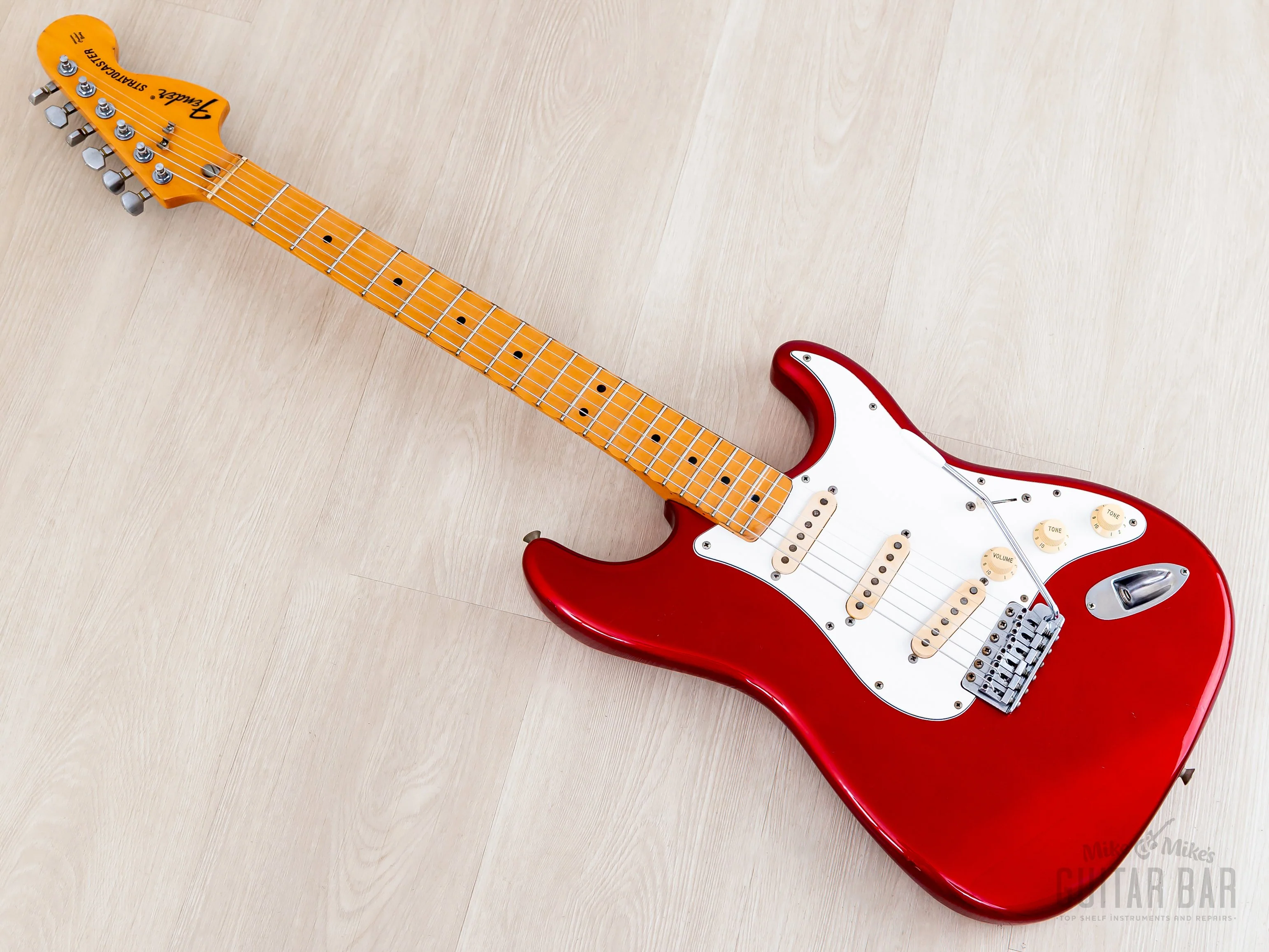 1991 Fender '72 Stratocaster ST72-750SC Candy Apple Red Yngwie-Spec w/ Scalloped Board, Japan MIJ Fujigen - Image 12
