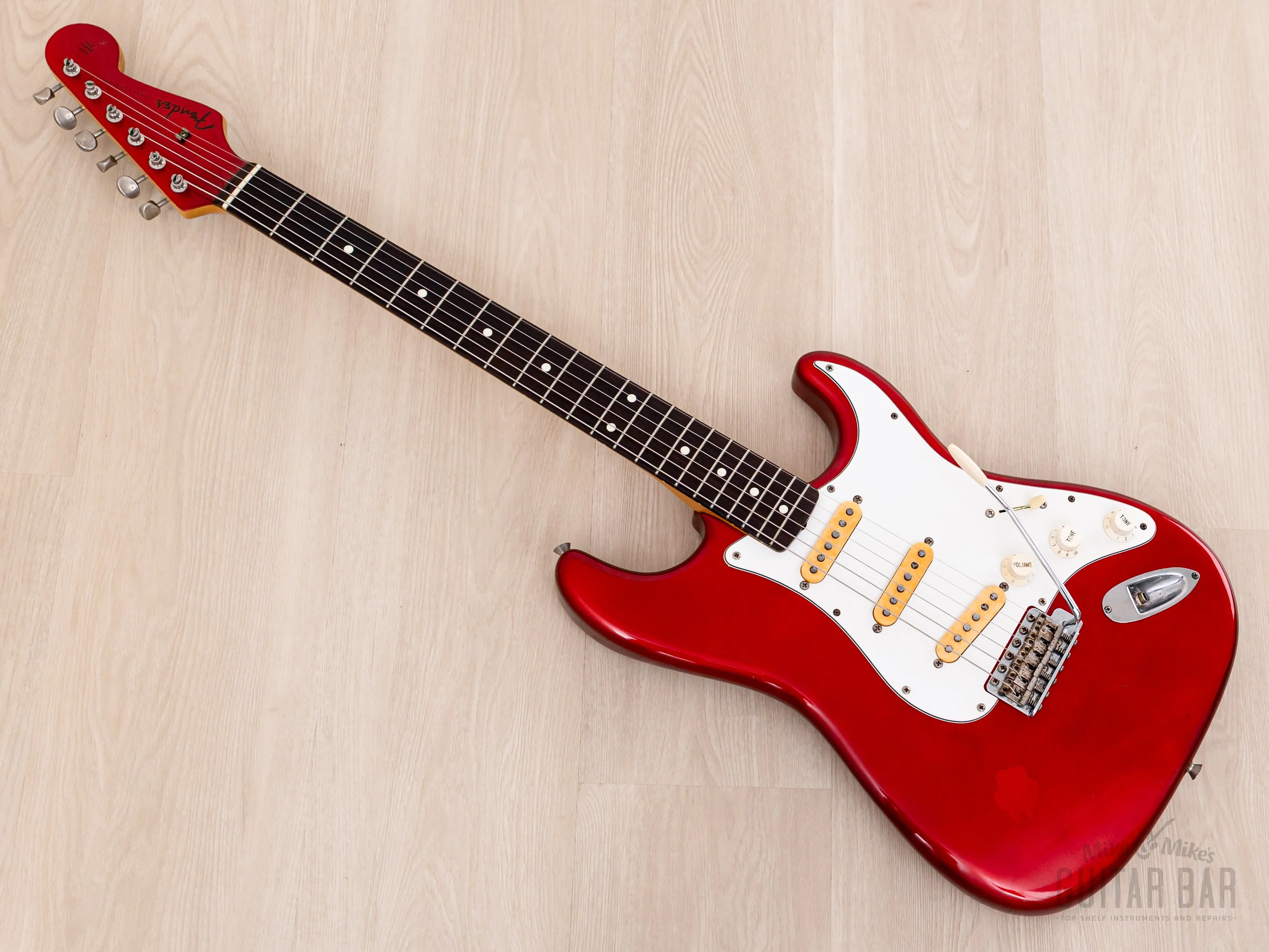 1991 Fender Order Made Stratocaster '62 Vintage Reissue Candy Apple Red + Headstock, Japan MIJ Fujigen - Image 12