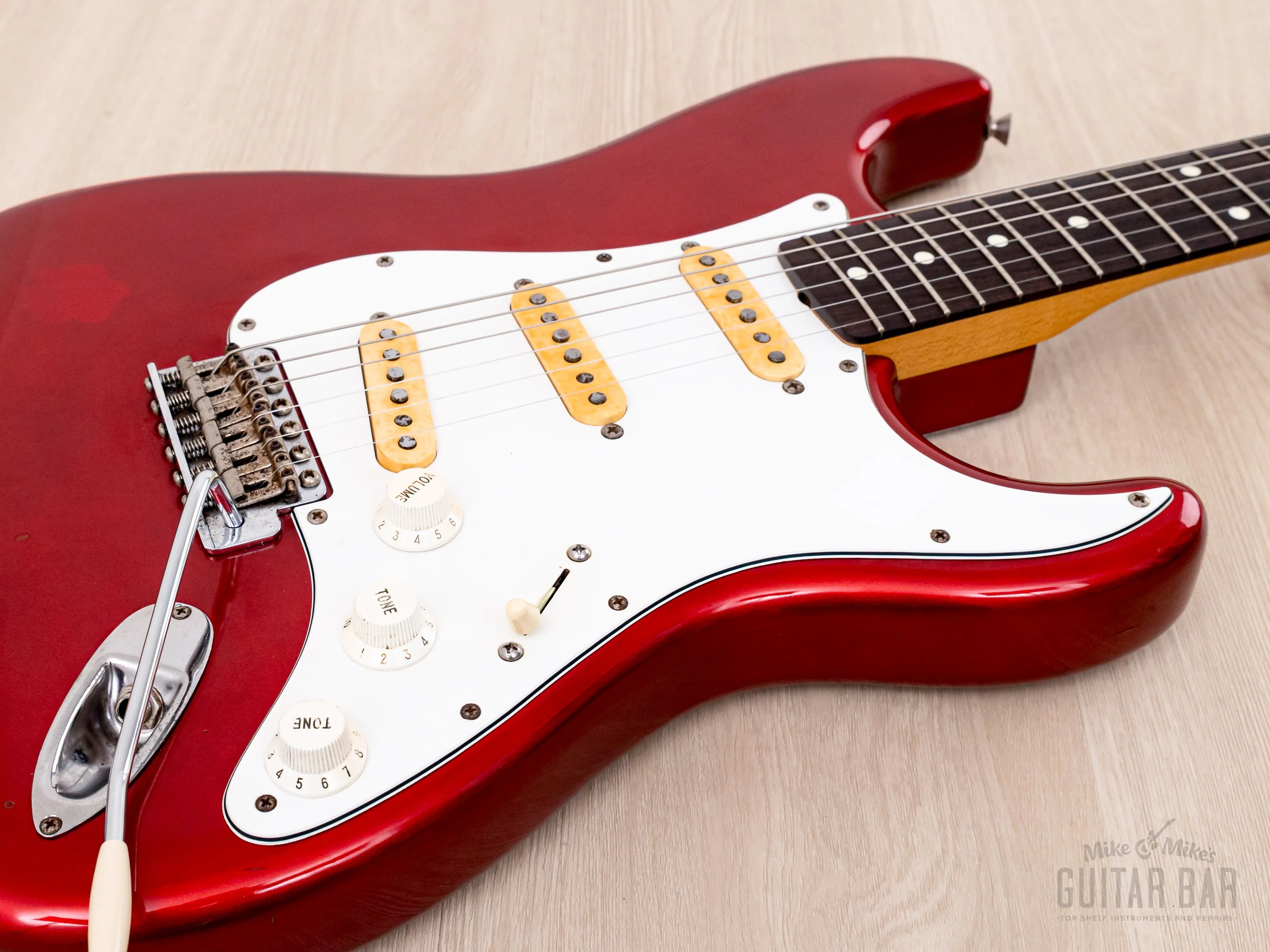 1991 Fender Order Made Stratocaster '62 Vintage Reissue Candy Apple Red + Headstock, Japan MIJ Fujigen - Image 6