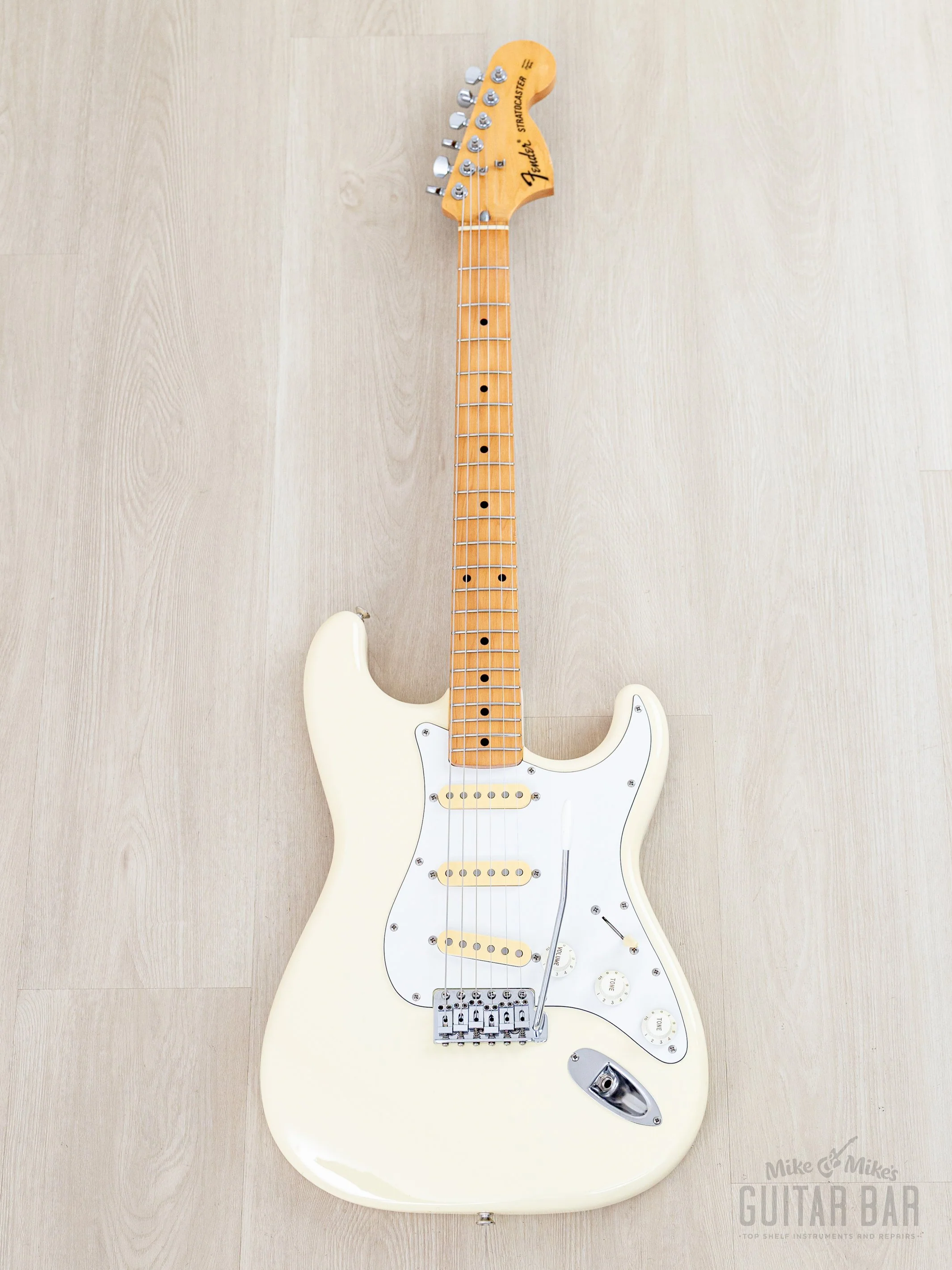 1991 Fender Order Made Stratocaster ‘72 Vintage Reissue ST72-500 Olympic White w/ Ash Body & Case, Japan MIJ Fujigen - Image 2