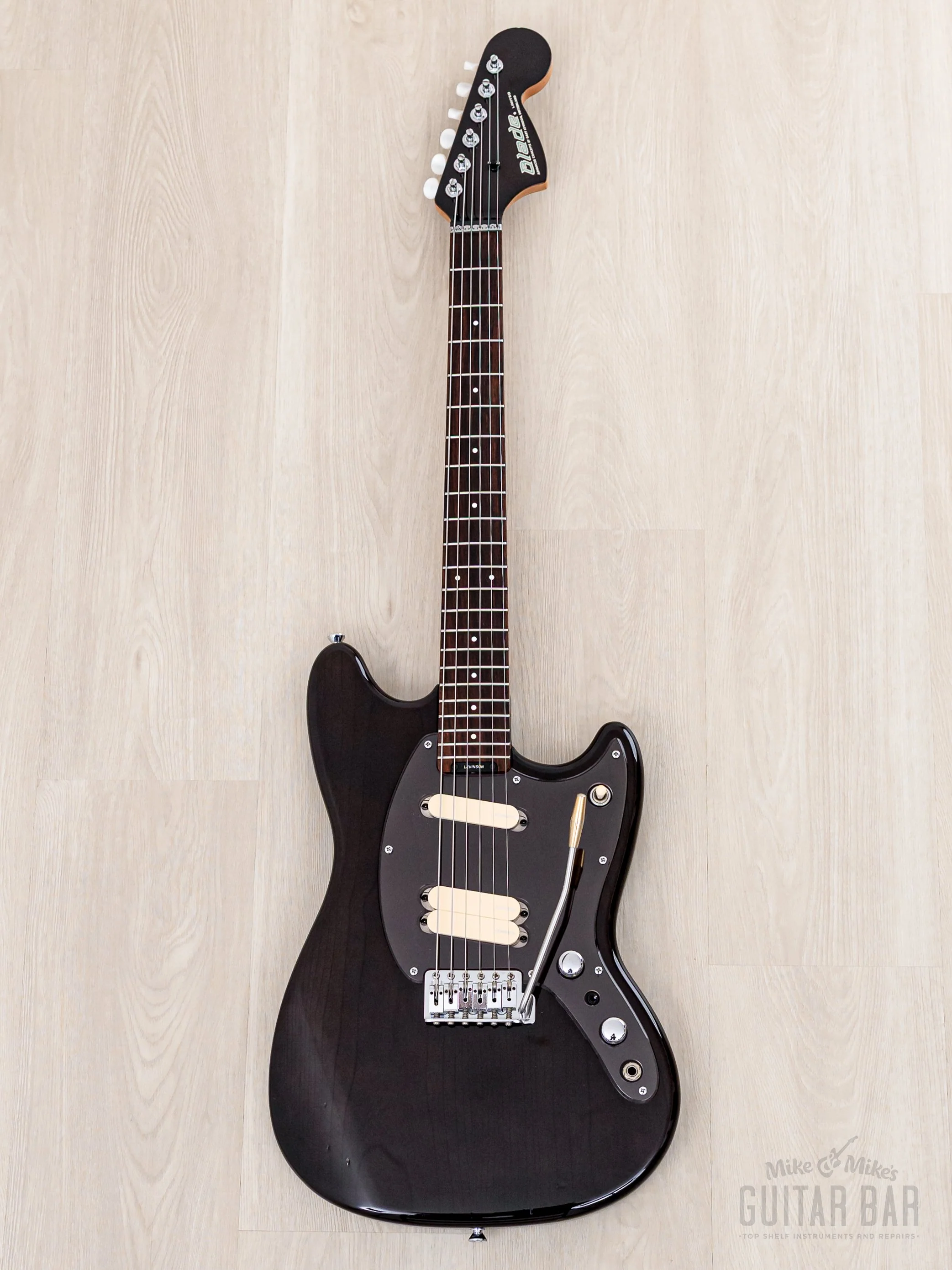1991 Levinson Blade MG-2 Offset Electric Guitar Trans Black w/ Active EQ/Boost, Japan - Image 2