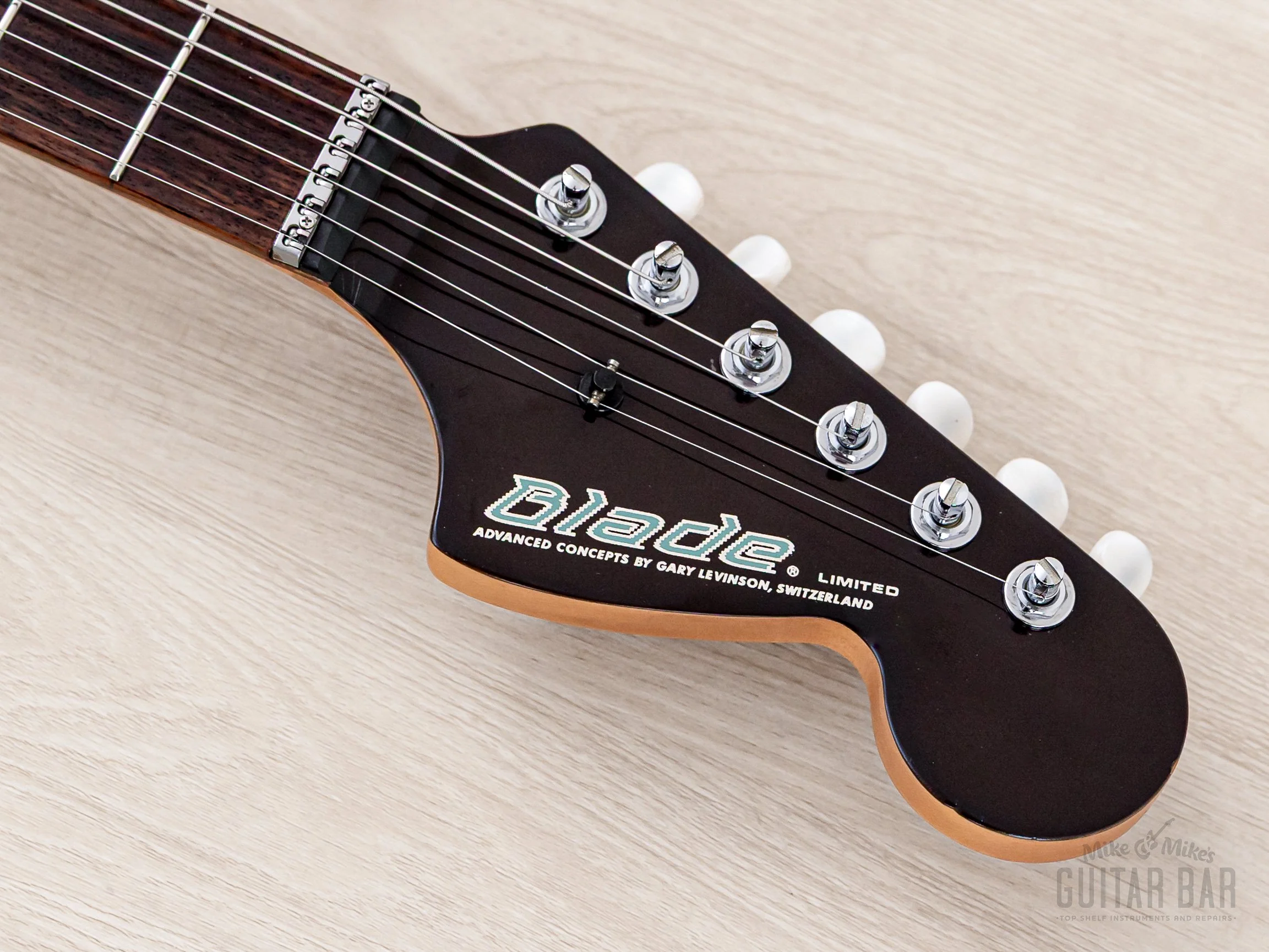 1991 Levinson Blade MG-2 Offset Electric Guitar Trans Black w/ Active EQ/Boost, Japan - Image 4