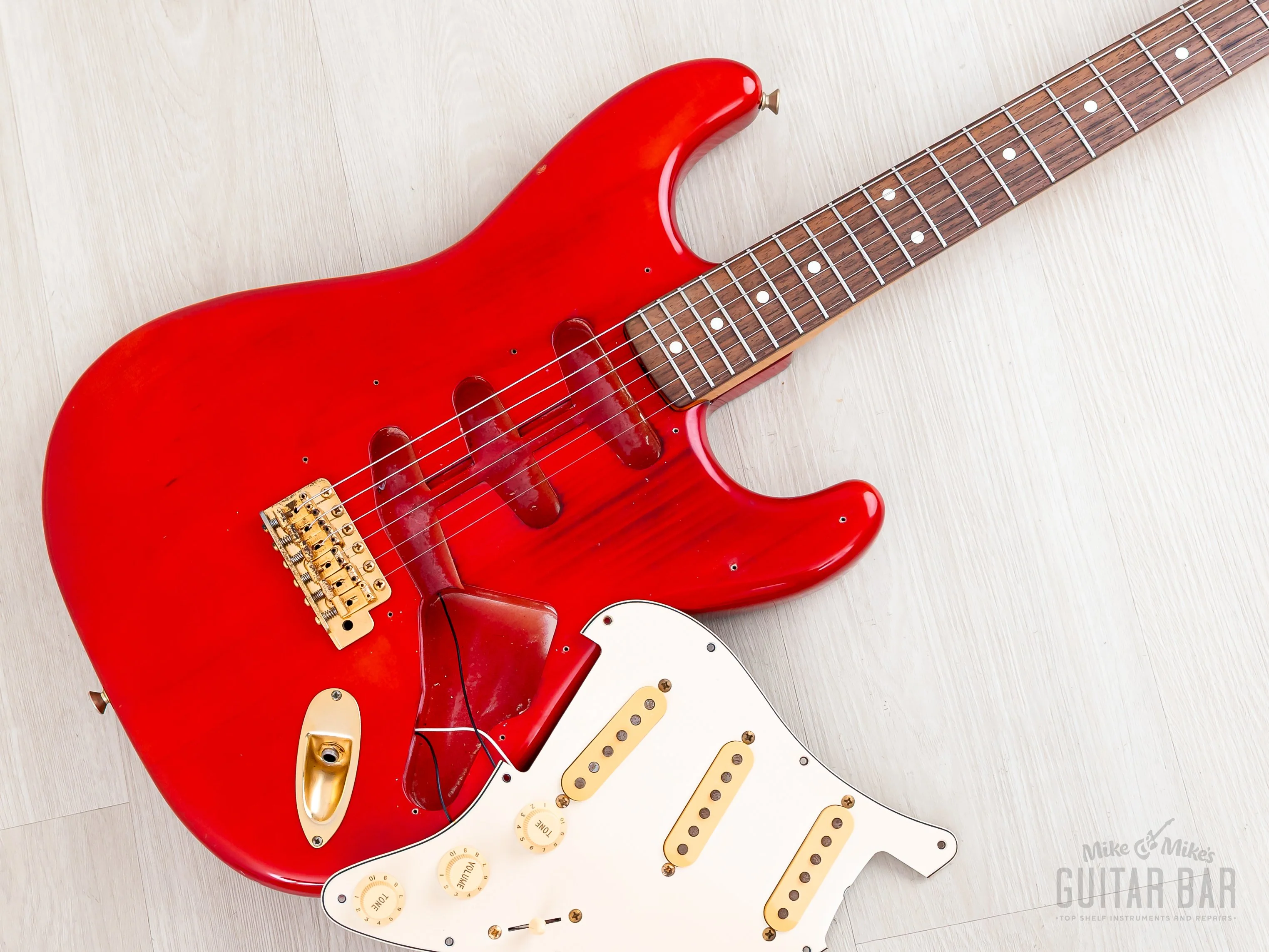 1992 Fender Custom Edition '57 Stratocaster ST57G-65 Charcoal Red w/ Gold Hardware, Japan MIJ Fujigen - Image 22