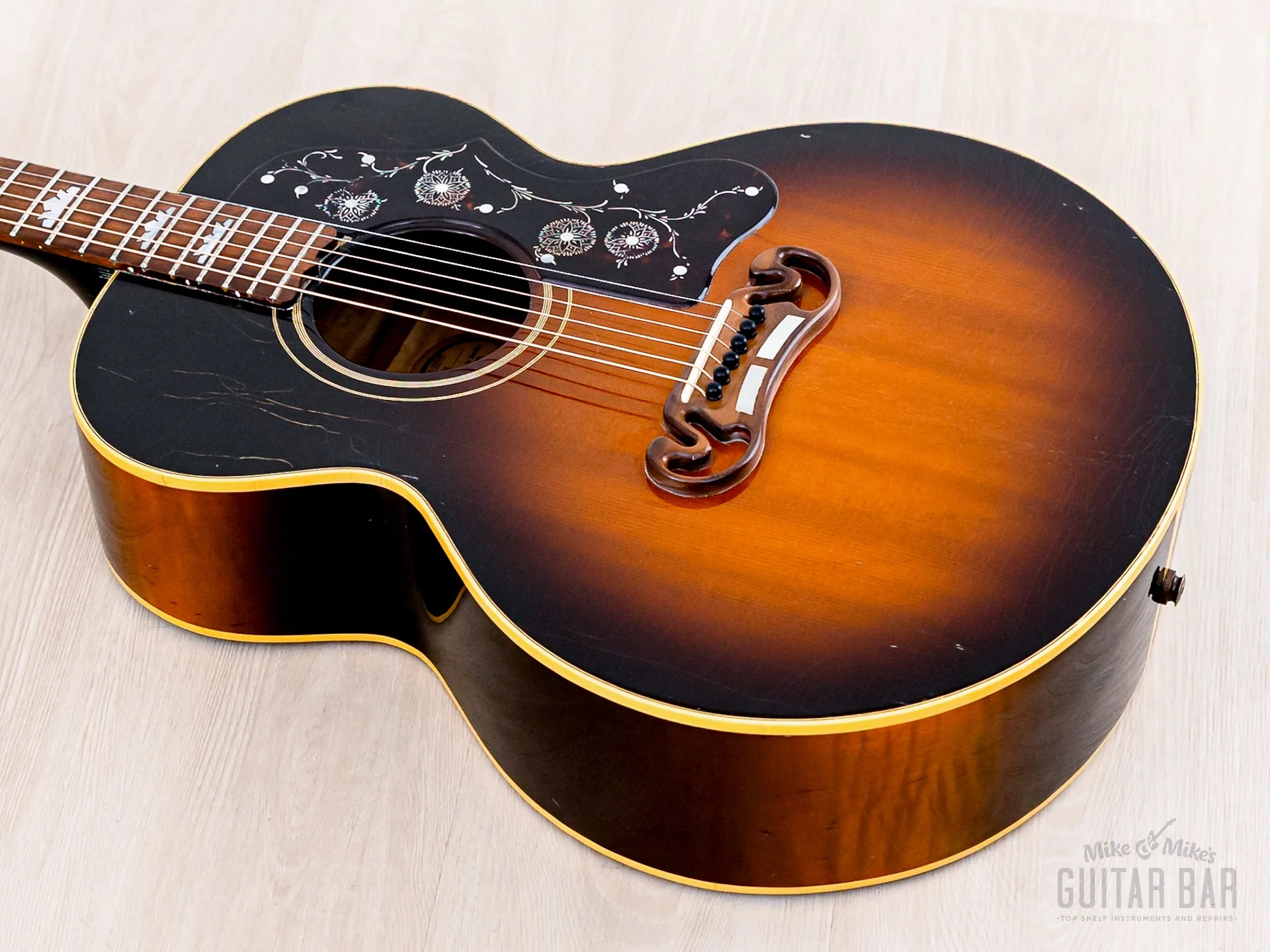1992 Gibson J-200 Junior Jumbo Acoustic Guitar Vintage Sunburst w/ Case - Image 11