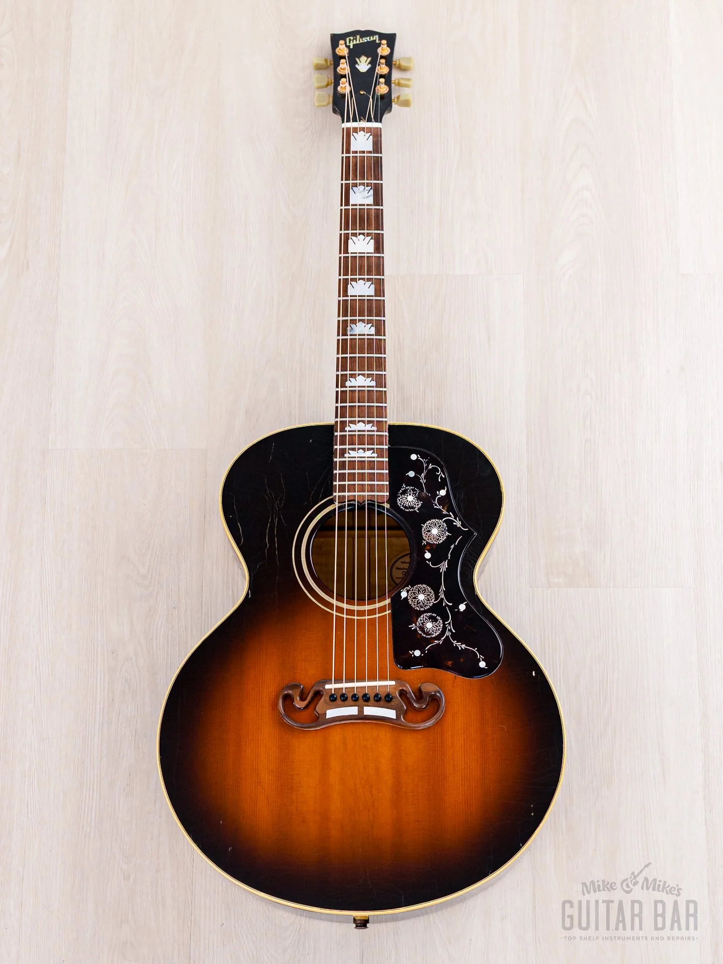 1992 Gibson J-200 Junior Jumbo Acoustic Guitar Vintage Sunburst w/ Case - Image 2
