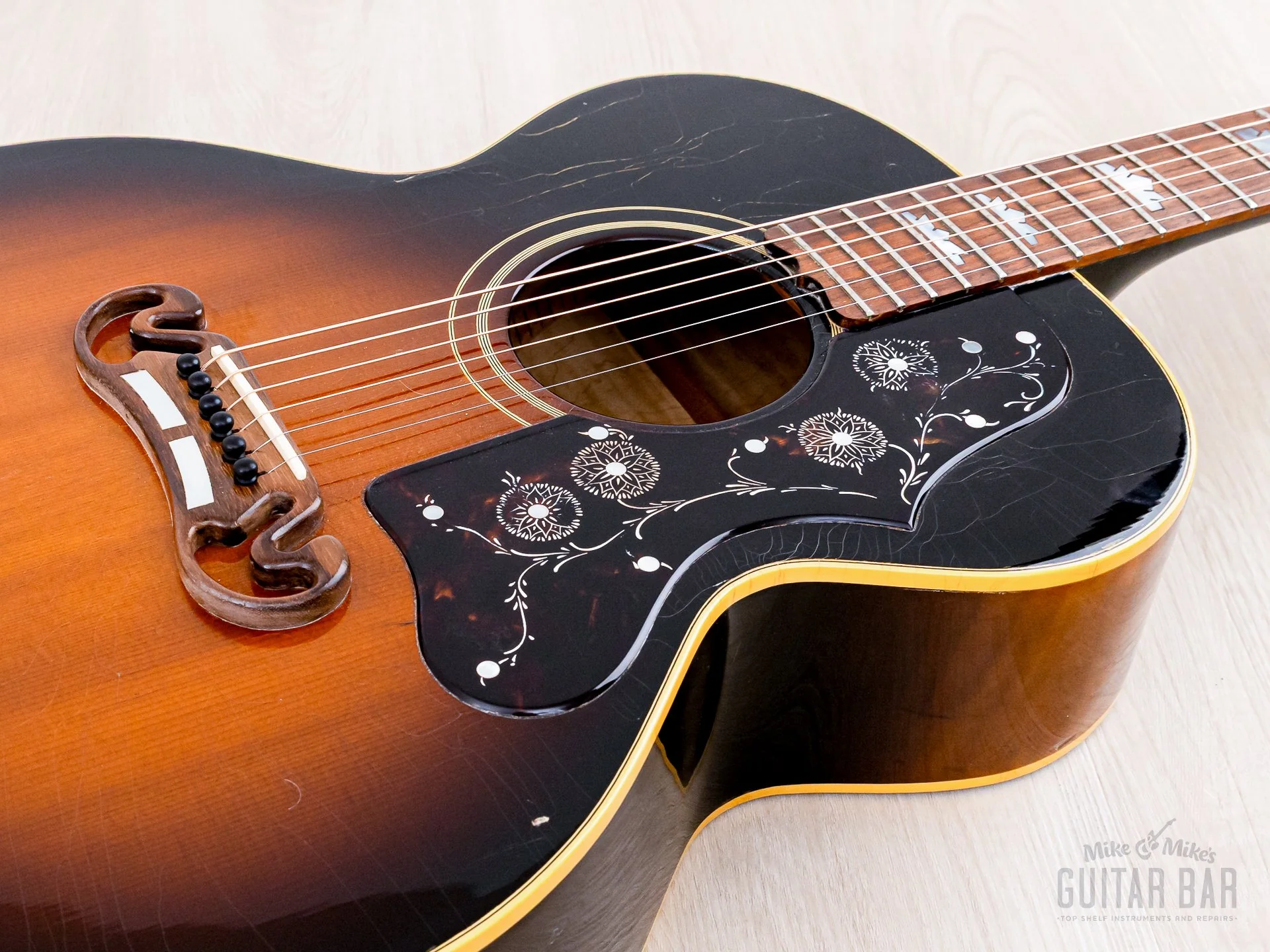 1992 Gibson J-200 Junior Jumbo Acoustic Guitar Vintage Sunburst w/ Case - Image 7