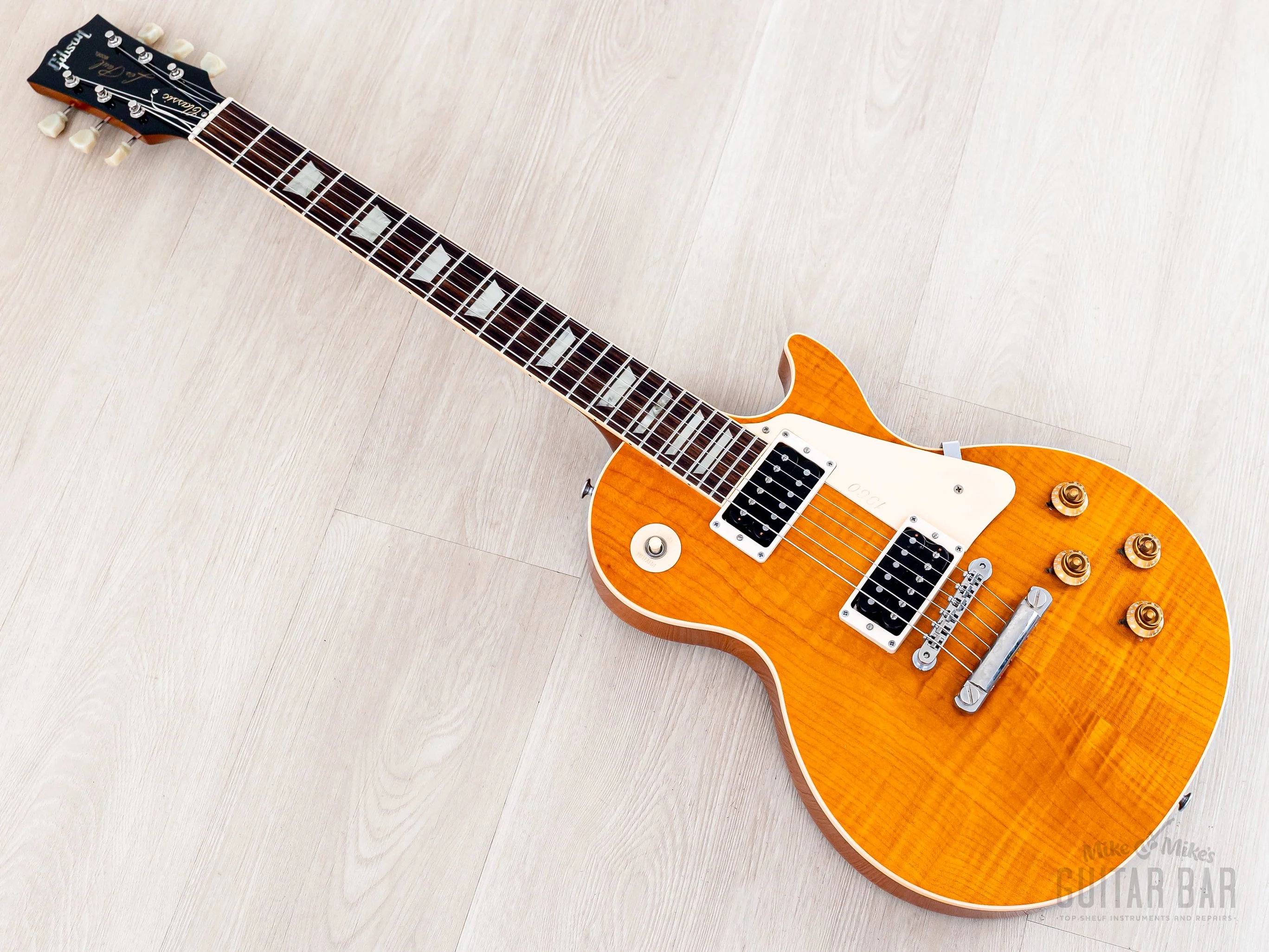 1992 Gibson Les Paul Classic Plus Trans Amber Flame Top, 100% Original w/ Case, Lightweight - Image 11