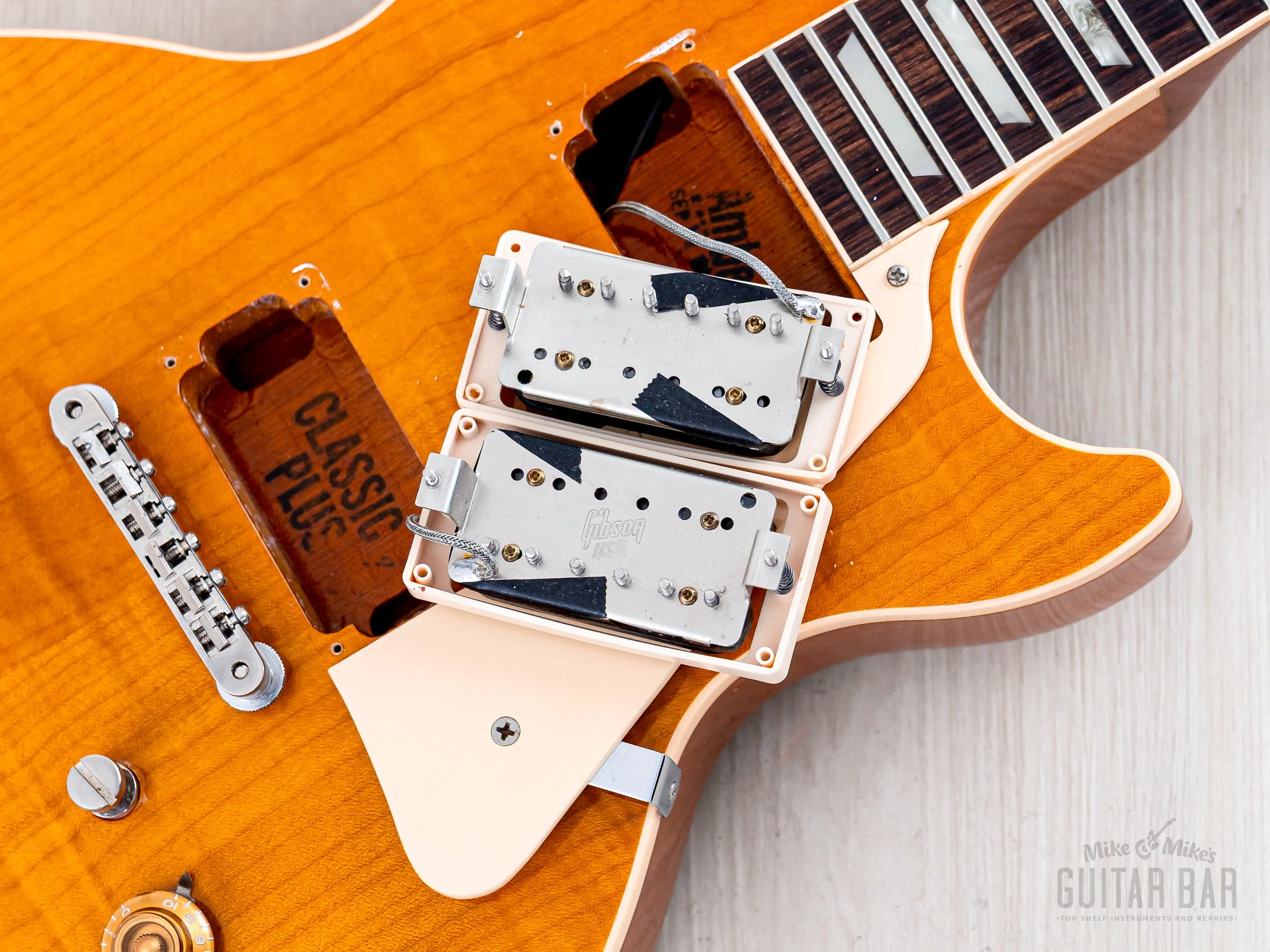 1992 Gibson Les Paul Classic Plus Trans Amber Flame Top, 100% Original w/ Case, Lightweight - Image 17