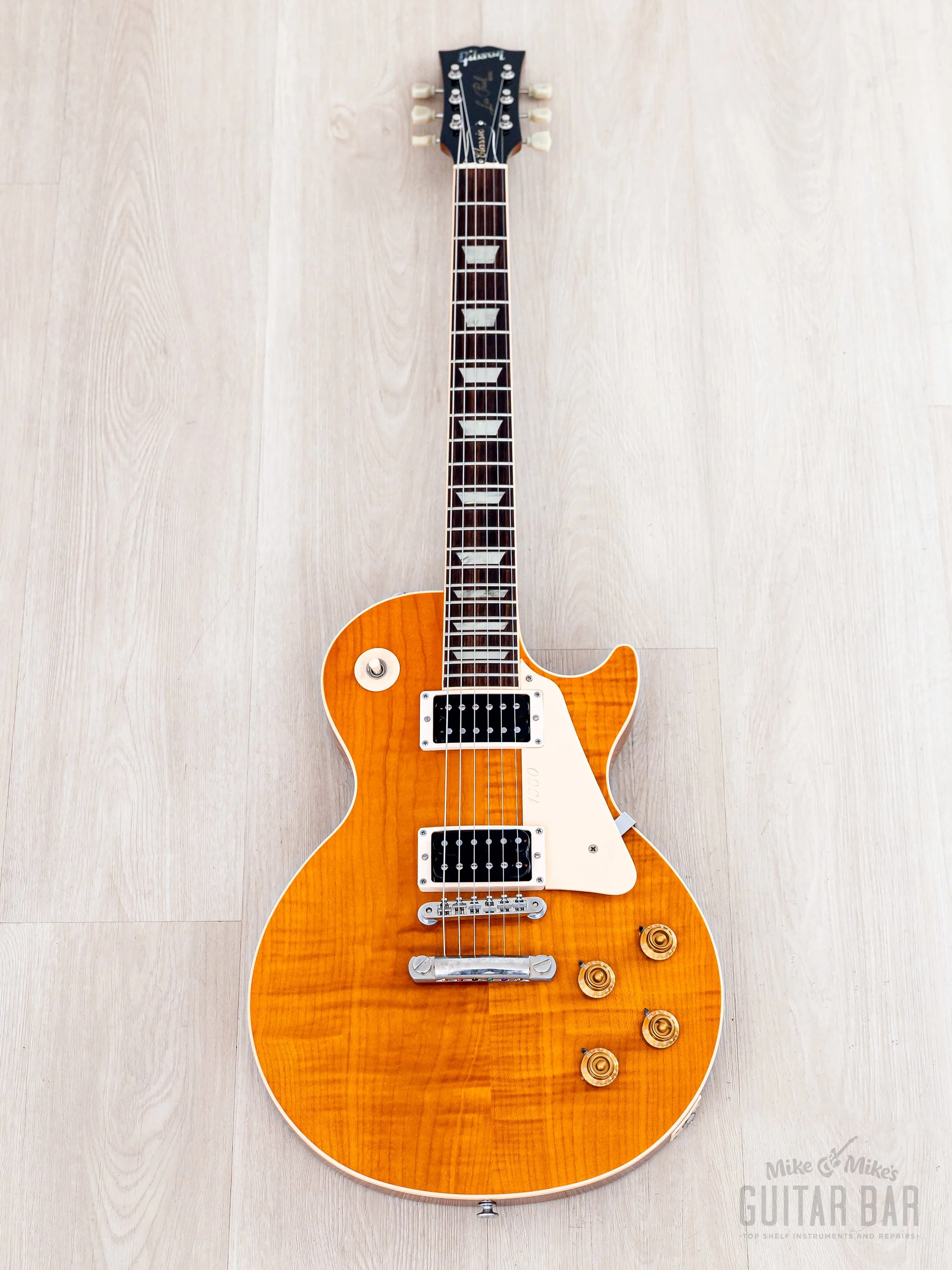 1992 Gibson Les Paul Classic Plus Trans Amber Flame Top, 100% Original w/ Case, Lightweight - Image 2