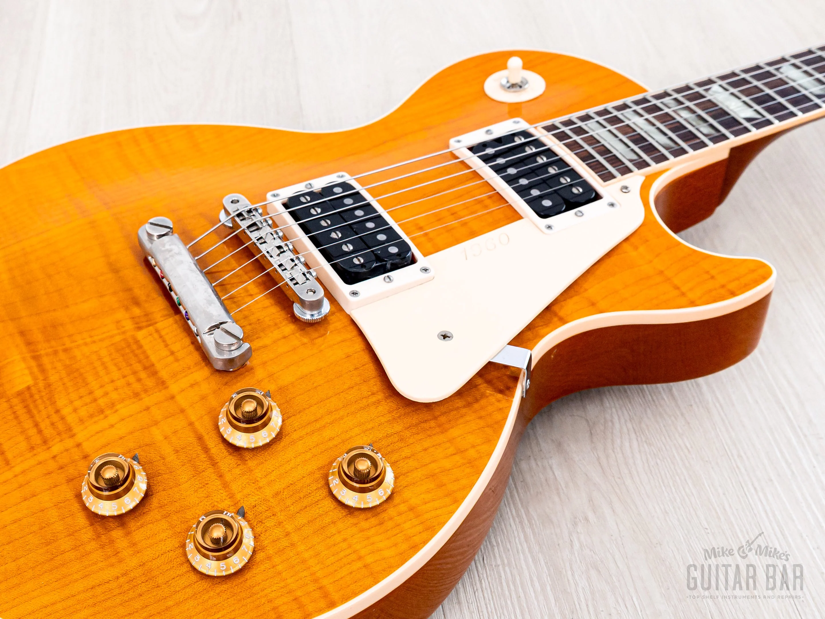 1992 Gibson Les Paul Classic Plus Trans Amber Flame Top, 100% Original w/ Case, Lightweight - Image 6