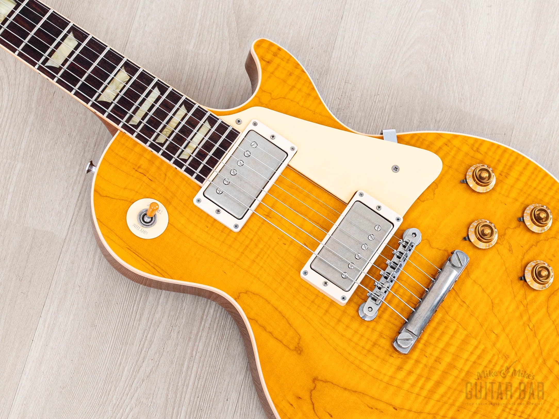 1992 Gibson Les Paul Classic Plus Trans Amber Monster Top, Near-Mint w/ Tone Specific 57/61 PAFs, Case - Image 7