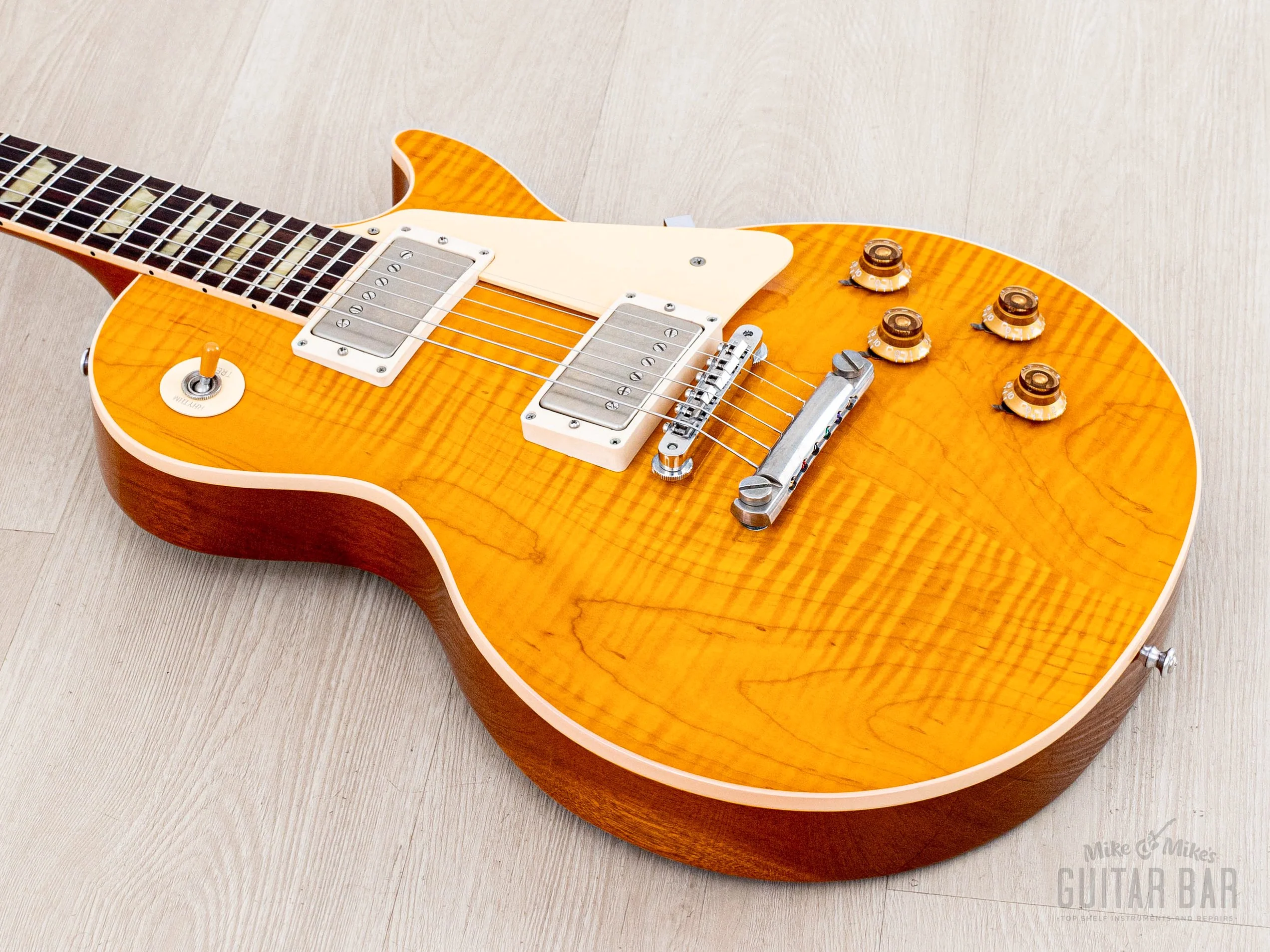 1992 Gibson Les Paul Classic Plus Trans Amber Monster Top, Near-Mint w/ Tone Specific 57/61 PAFs, Case - Image 9