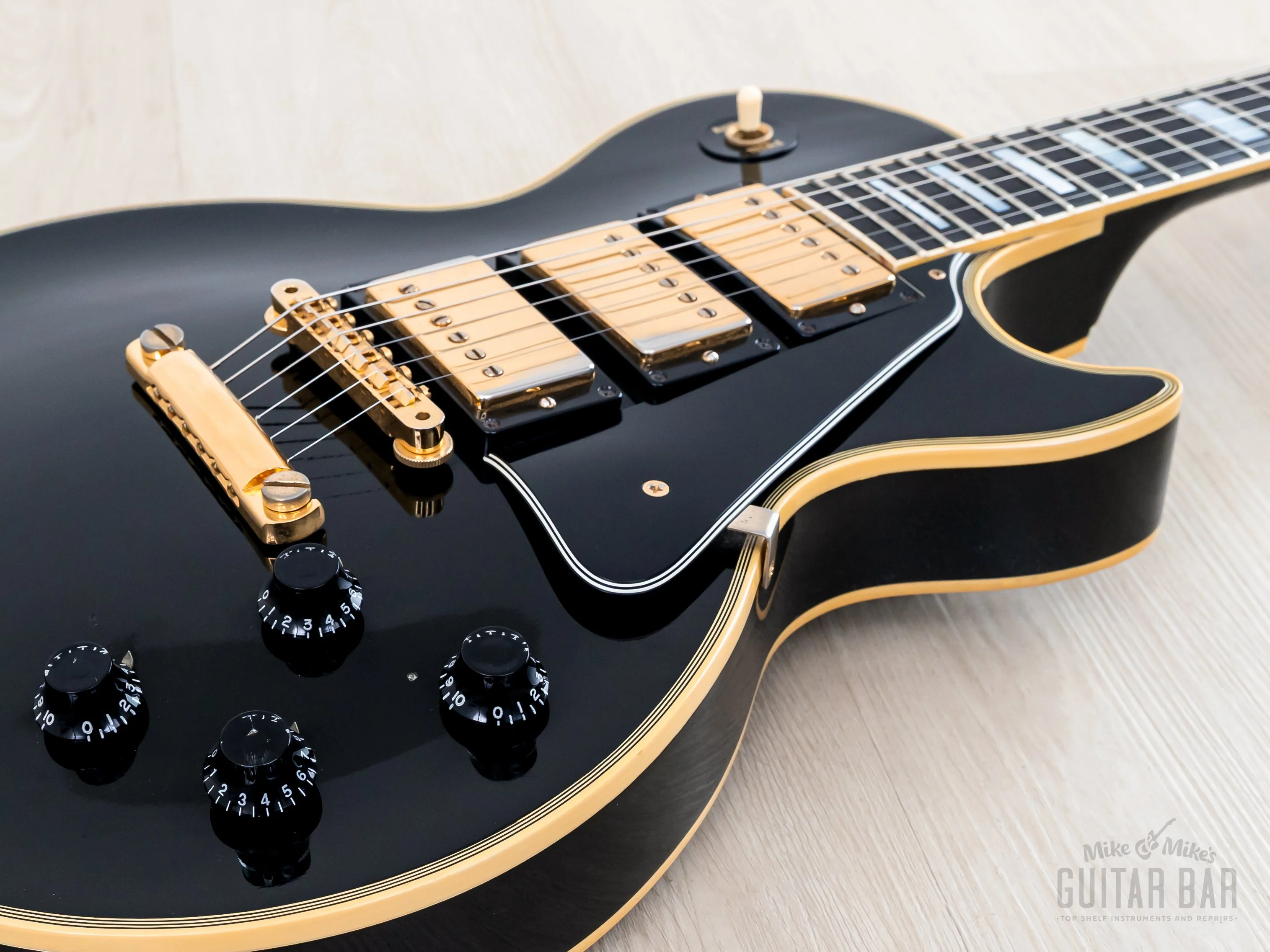 1992 Gibson Pre-Historic '57 Les Paul Custom 3 Pickup Black Beauty w/ 57 Classic PAFs, Case - Image 6