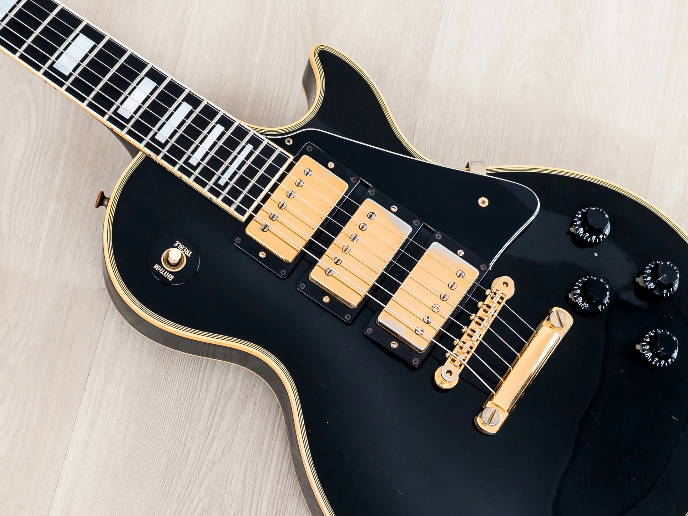1992 Gibson Pre-Historic '57 Les Paul Custom 3 Pickup Black Beauty w/ 57 Classic PAFs, Case - Image 7