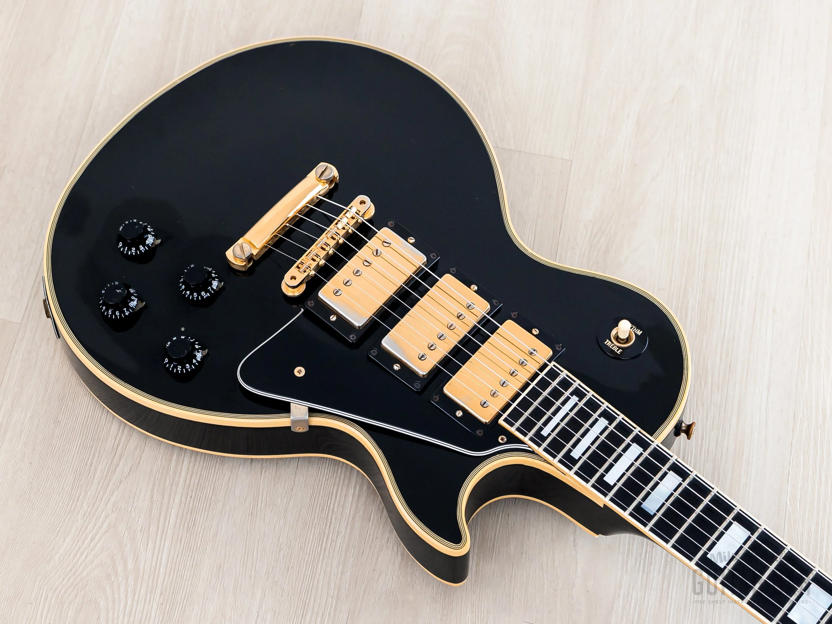 1992 Gibson Pre-Historic '57 Les Paul Custom 3 Pickup Black Beauty w/ 57 Classic PAFs, Case - Image 8