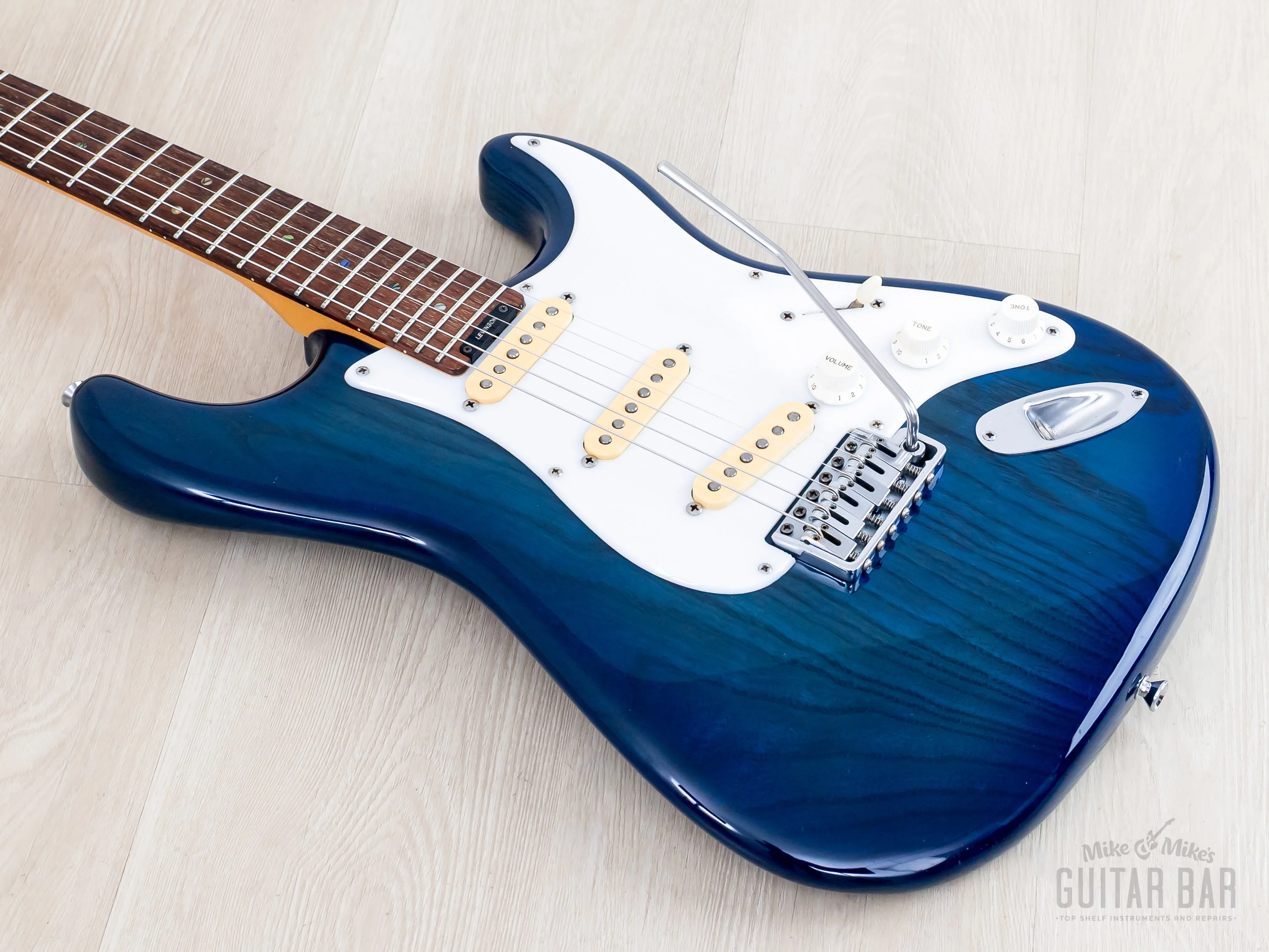 1992 Levinson Blade Texas Blue S-Style Guitar SSS Clear Blue, Japan - Image 10