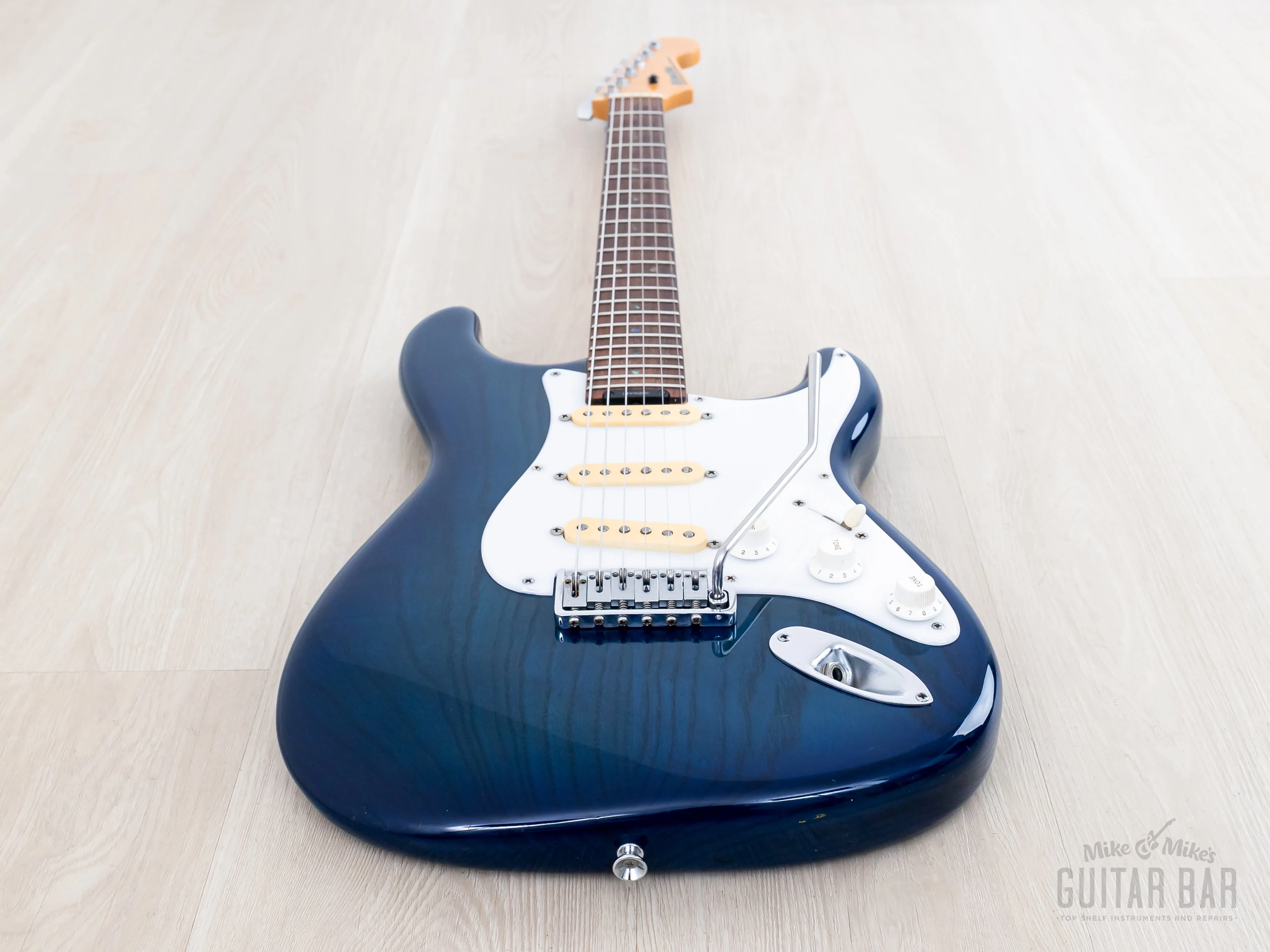 1992 Levinson Blade Texas Blue S-Style Guitar SSS Clear Blue, Japan - Image 11