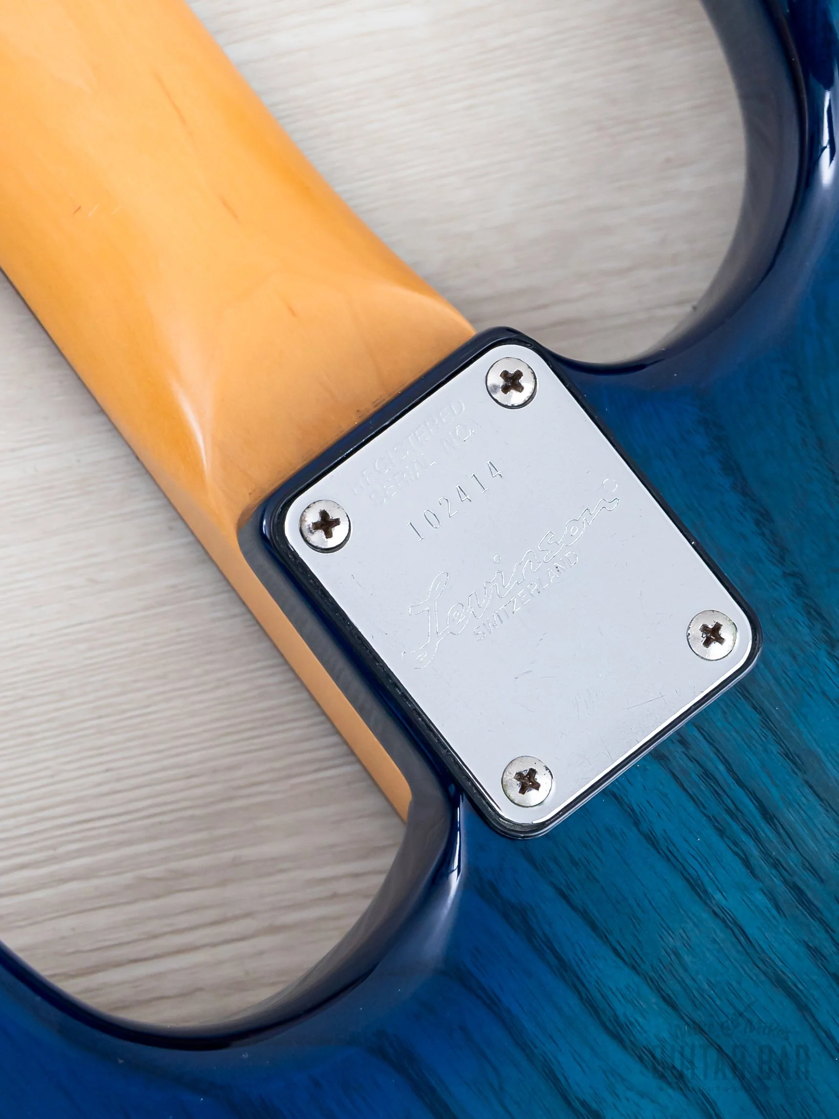 1992 Levinson Blade Texas Blue S-Style Guitar SSS Clear Blue, Japan - Image 16