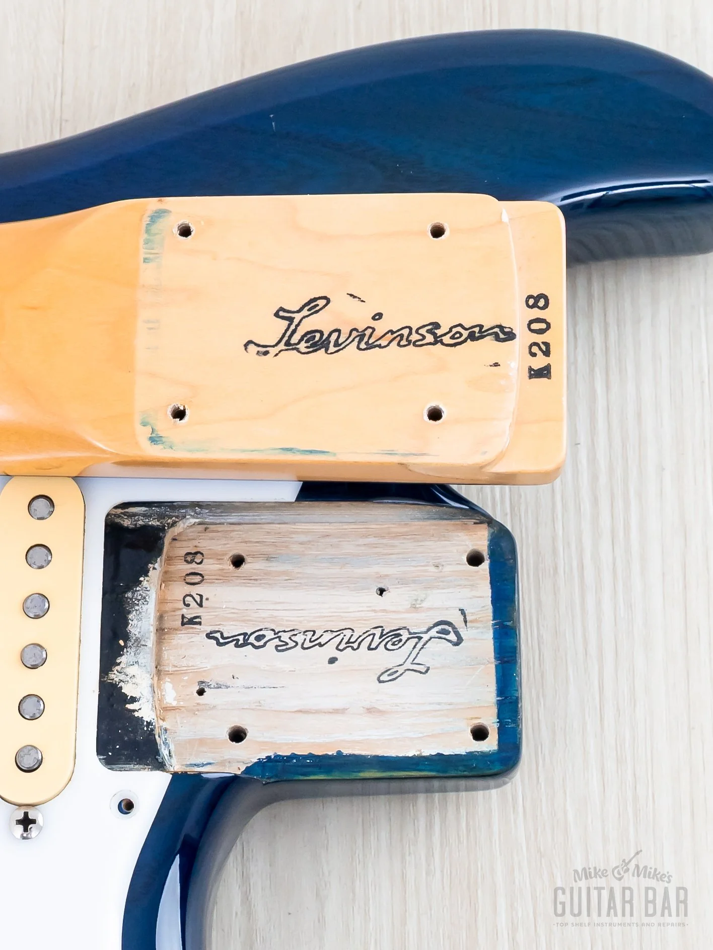 1992 Levinson Blade Texas Blue S-Style Guitar SSS Clear Blue, Japan - Image 18