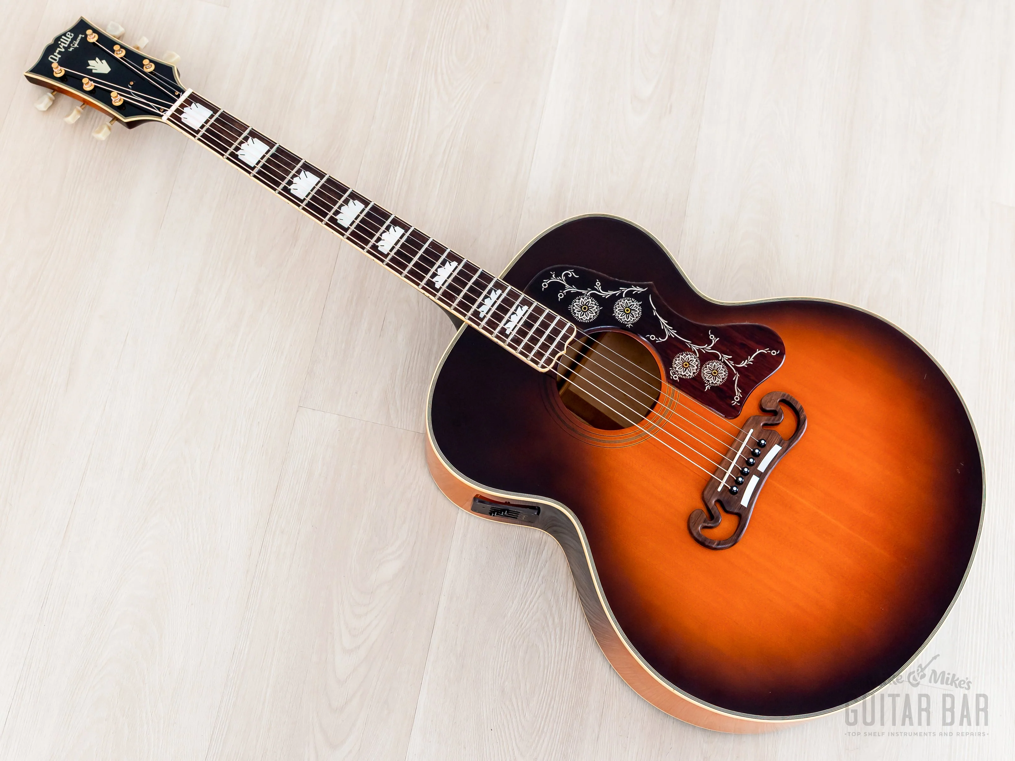 1992 Orville by Gibson J-200 Jumbo Acoustic Electric Guitar Sunburst w/ Case - Image 13