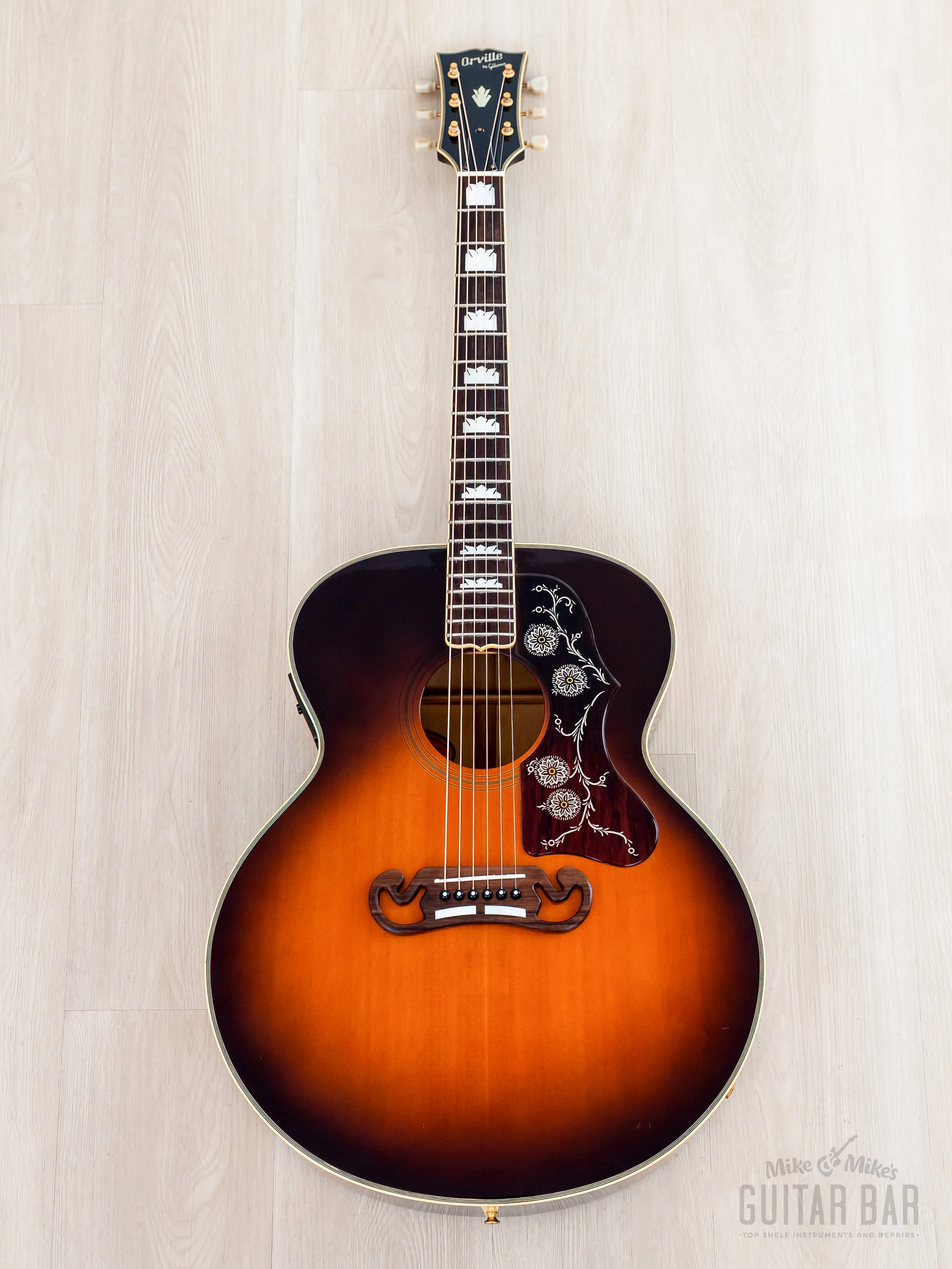 1992 Orville by Gibson J-200 Jumbo Acoustic Electric Guitar Sunburst w/ Case - Image 2