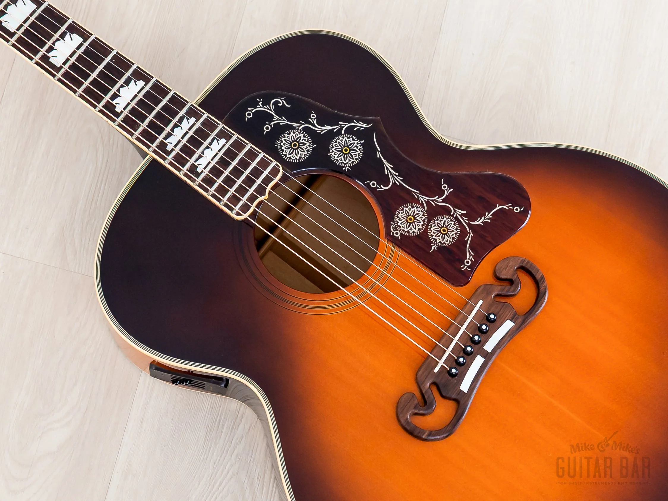 1992 Orville by Gibson J-200 Jumbo Acoustic Electric Guitar Sunburst w/ Case - Image 8