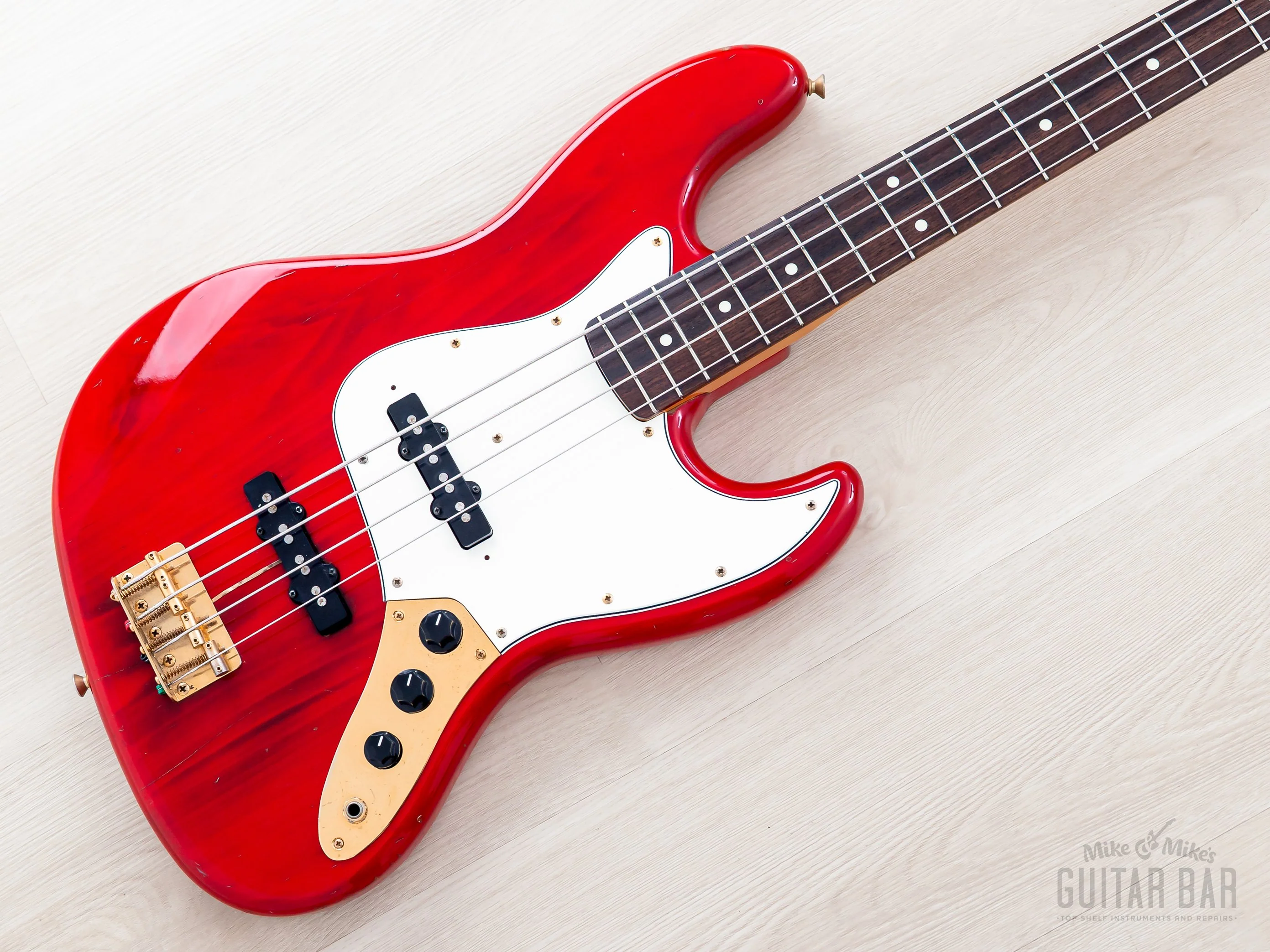 1993 Fender Custom Edition Jazz Bass JB62G-70 Charcoal Red w/ Gold Hardware, Japan MIJ