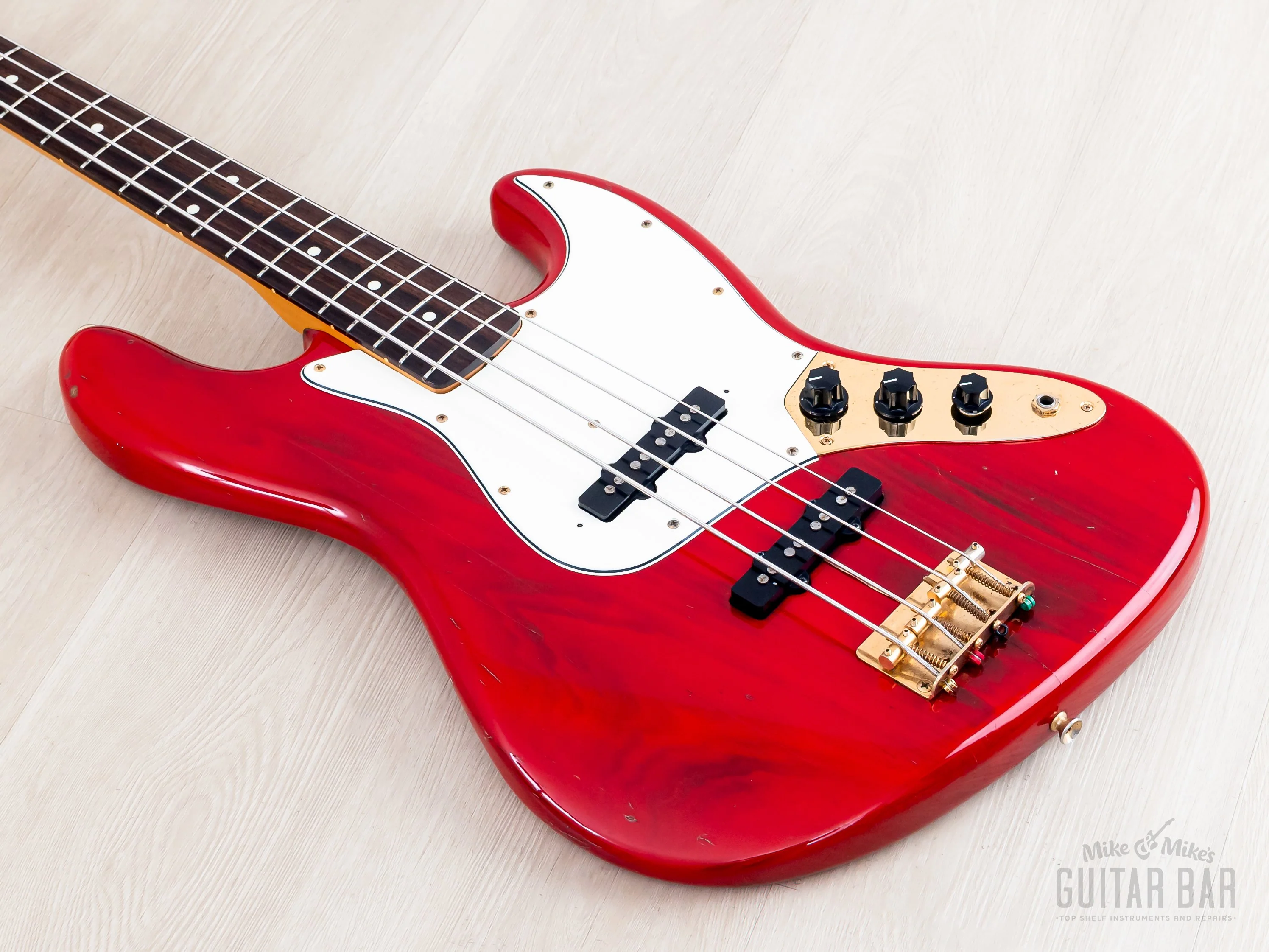 1993 Fender Custom Edition Jazz Bass JB62G-70 Charcoal Red w/ Gold Hardware, Japan MIJ - Image 10